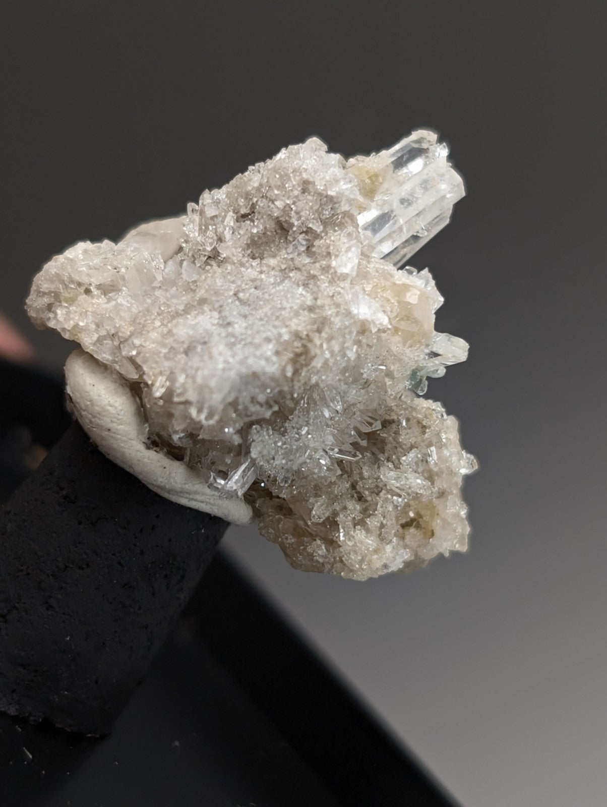 Blue-Green Cookeite on Solution Quartz, Saline County, Arkansas, Old Stock
