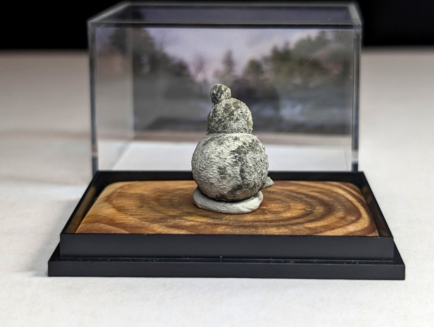 Wavellite "Snowman" w/ wood mount + photo case - Montgomery County, Arkansas