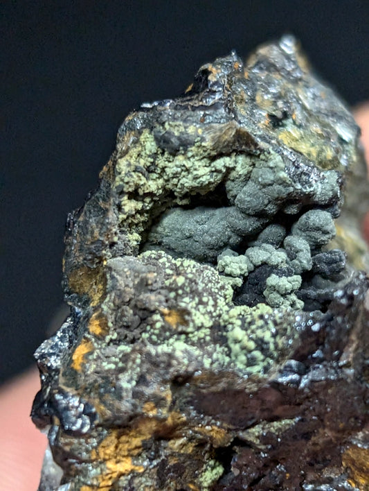 Kidwellite, etc, ex Henry Delinde, 1970s exploration, Polk County, Arkansas, A+