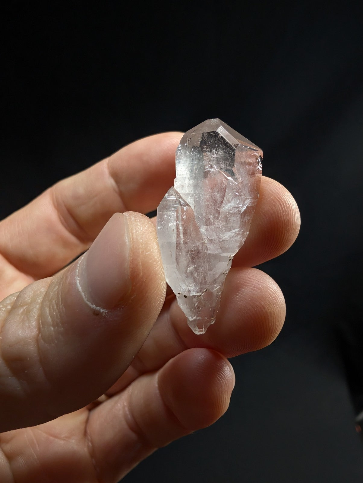 Set of 3 Arkansas Quartz Crystals w/ rehealed form, Unique & OOAK variety set x3