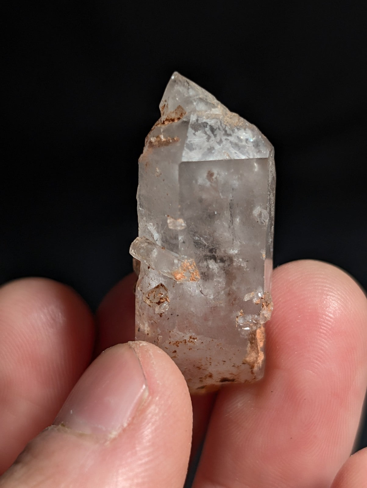 Unique Quartz Crystal with Nacrite Inclusions, Montgomery County, Arkansas, USA