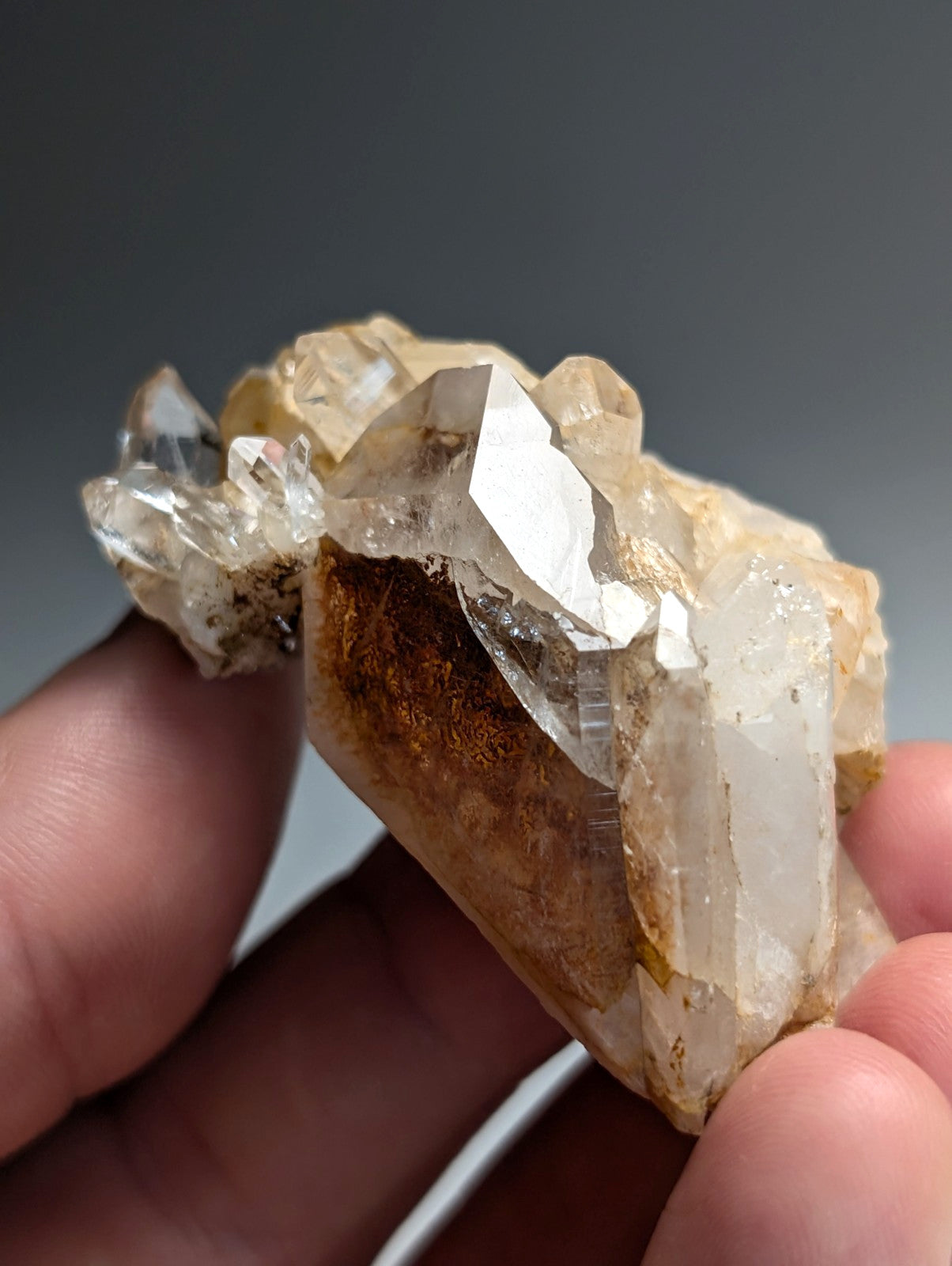 Amazing Quartz Crystal Cluster w/ clay inclusions, Montgomery County, Arkansas