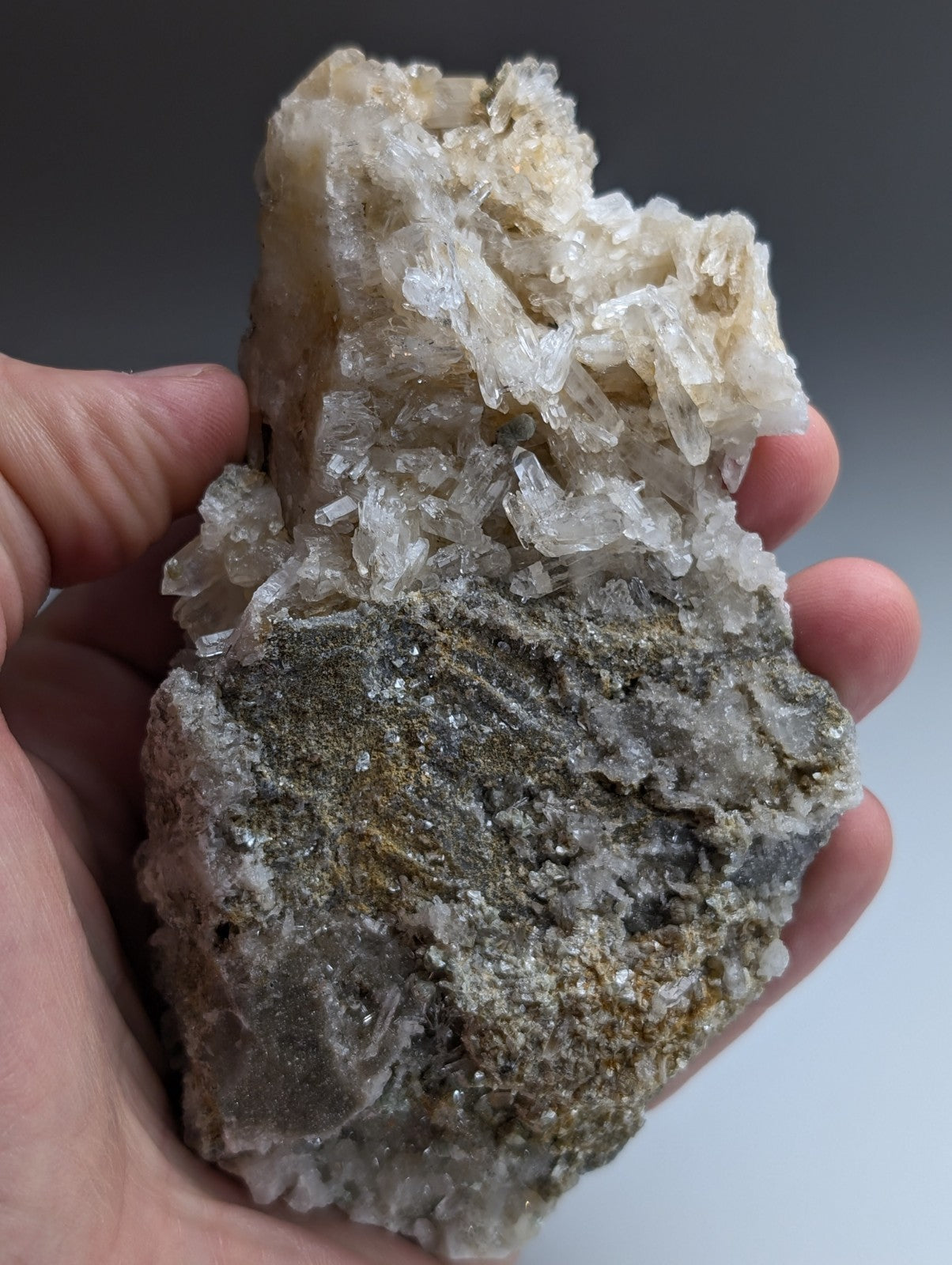 Blue-Green Cookeite on Quartz, Saline County, Arkansas, Old Stock, UV Reactive