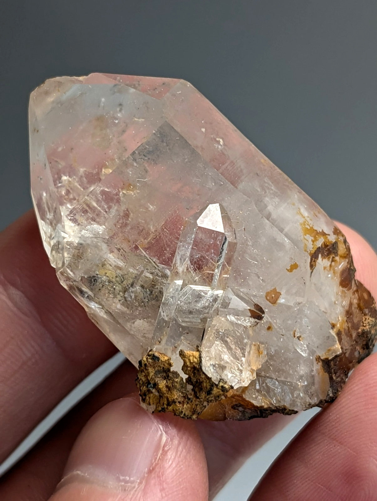 Unique Quartz Crystal with Nacrite Inclusions, Montgomery County, Arkansas, USA