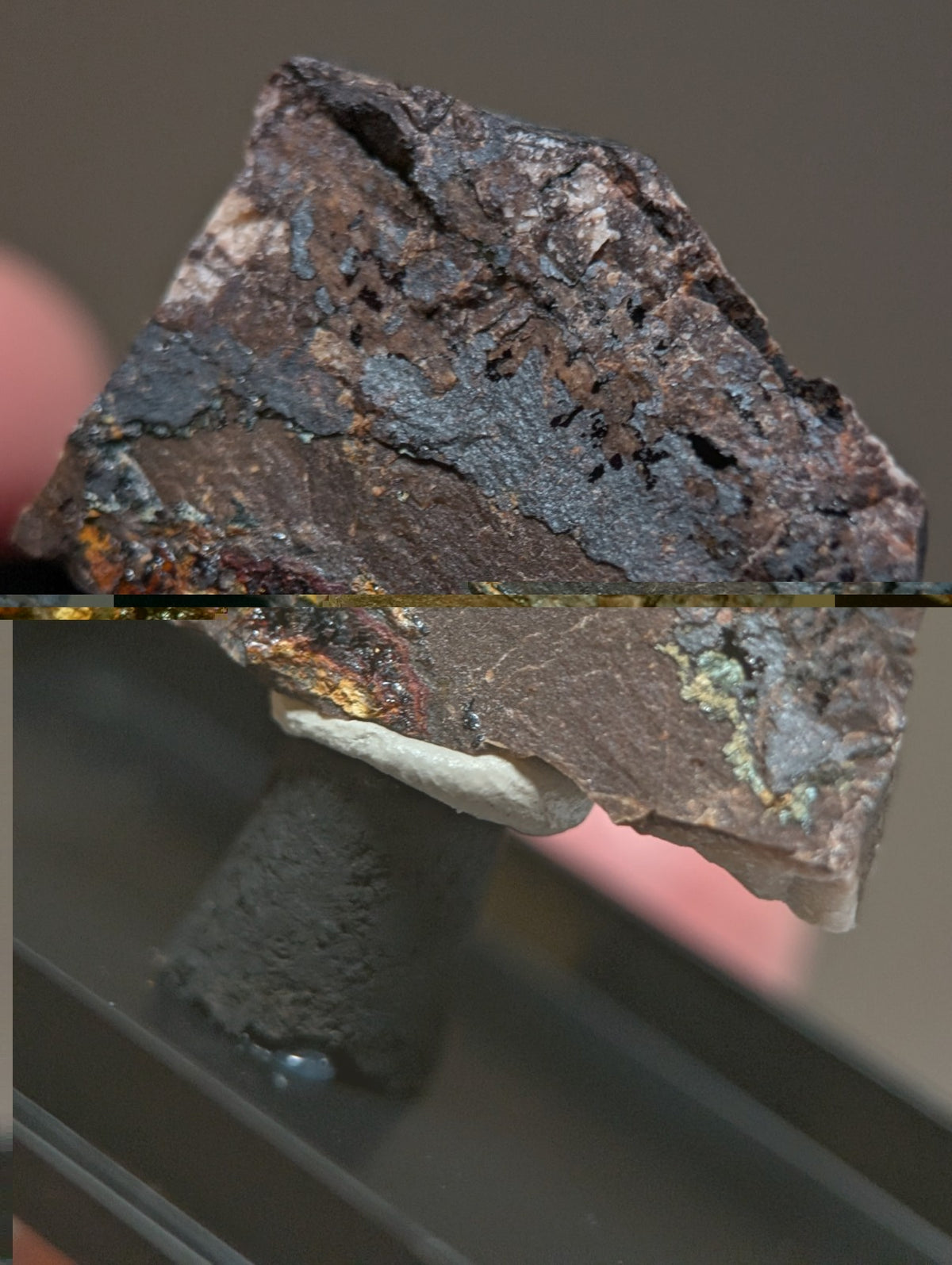 Rare Kidwellite on Novaculite - Coon Creek, Polk County, Arkansas, w/ photo case