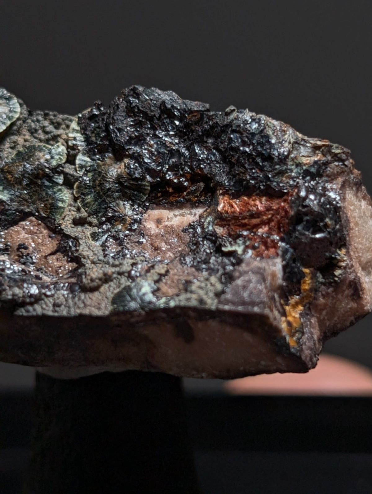 Rare Kidwellite on Novaculite - Coon Creek, Polk County, Arkansas, w/ photo case