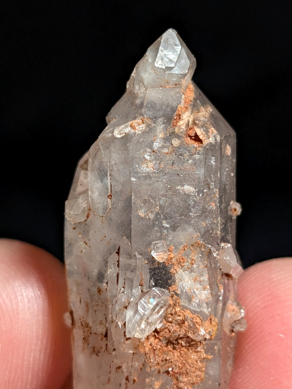Unique Quartz Crystal with Nacrite Inclusions, Montgomery County, Arkansas, USA