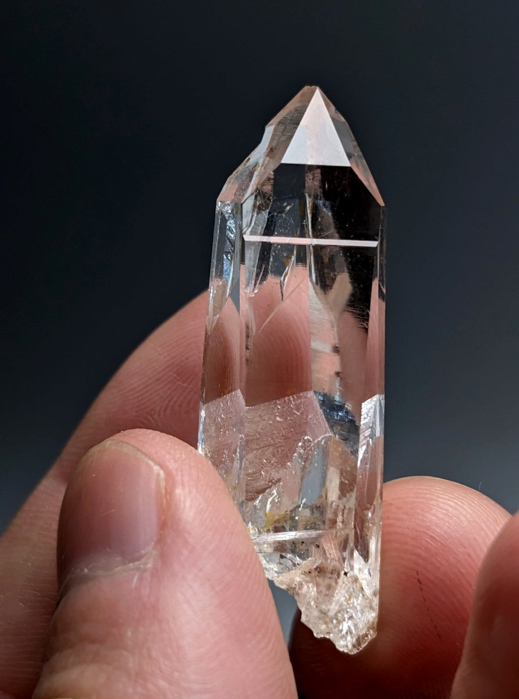A+++ Optical Quartz Crystal Point, Montgomery County, Arkansas, USA, Stunning!