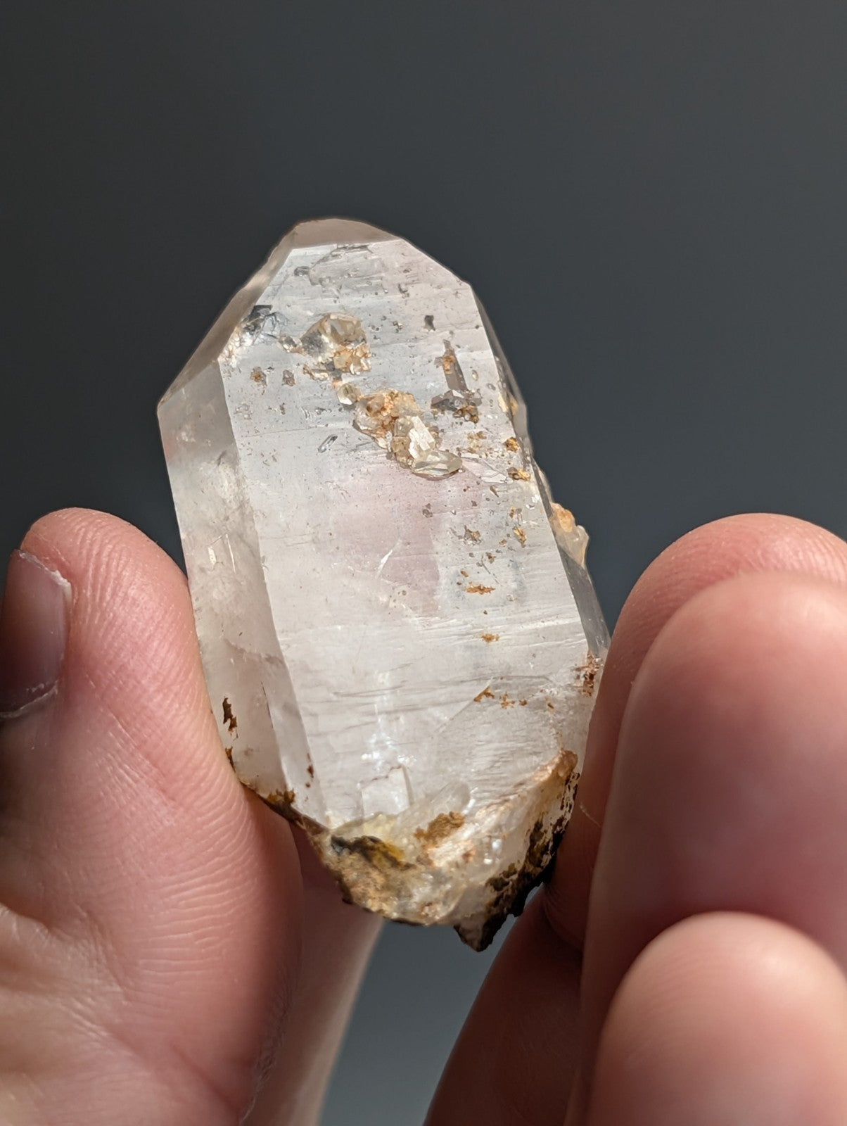 Unique Quartz Crystal with Nacrite Inclusions, Montgomery County, Arkansas, USA