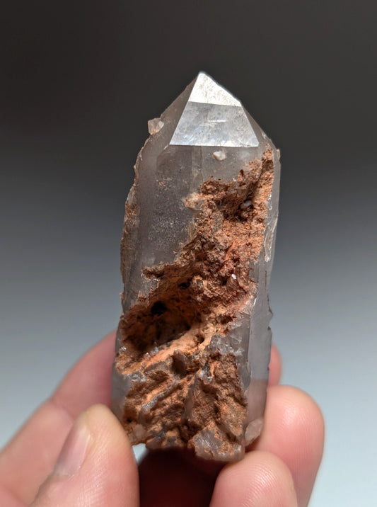 Smoky Growth Interference Quartz Crystal Point, Montgomery County, Arkansas