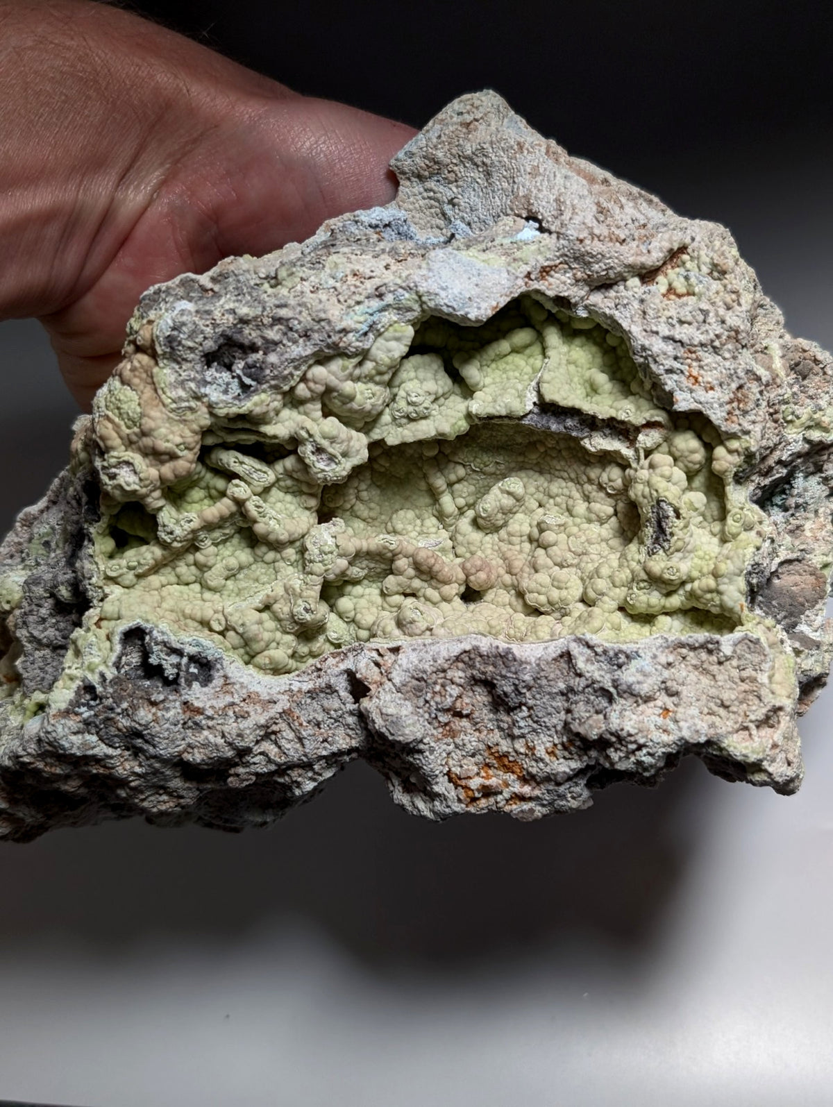 Large Yellow/Green Wavellite w/ Blue Planerite - ex Henry Delinde- Arkansas, USA