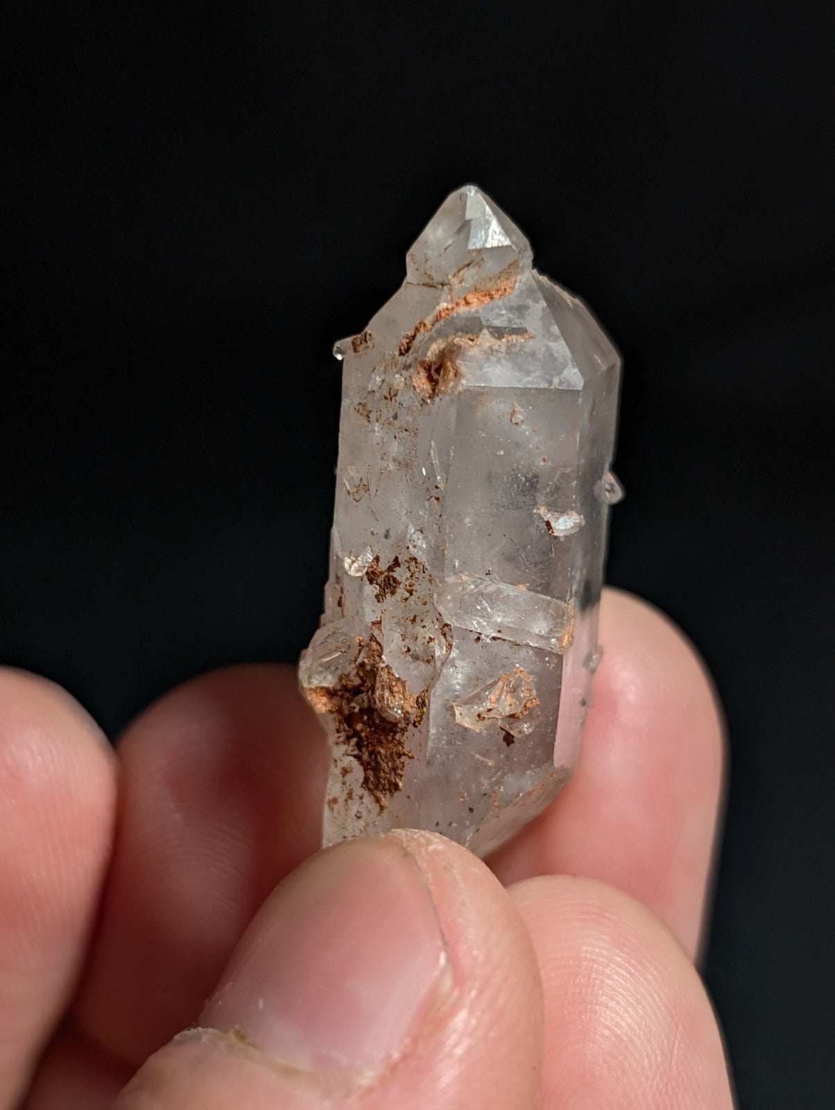 Unique Quartz Crystal with Nacrite Inclusions, Montgomery County, Arkansas, USA