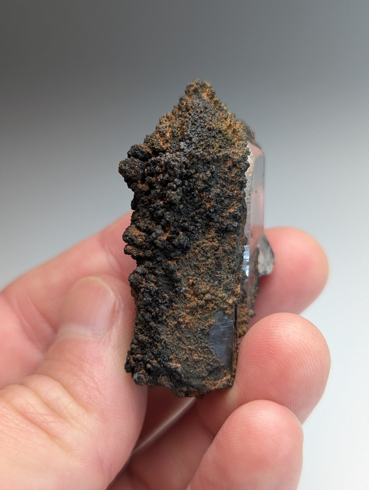 VERY Unique Goethite-capped Quartz Crystal, Montgomery County, Arkansas, USA