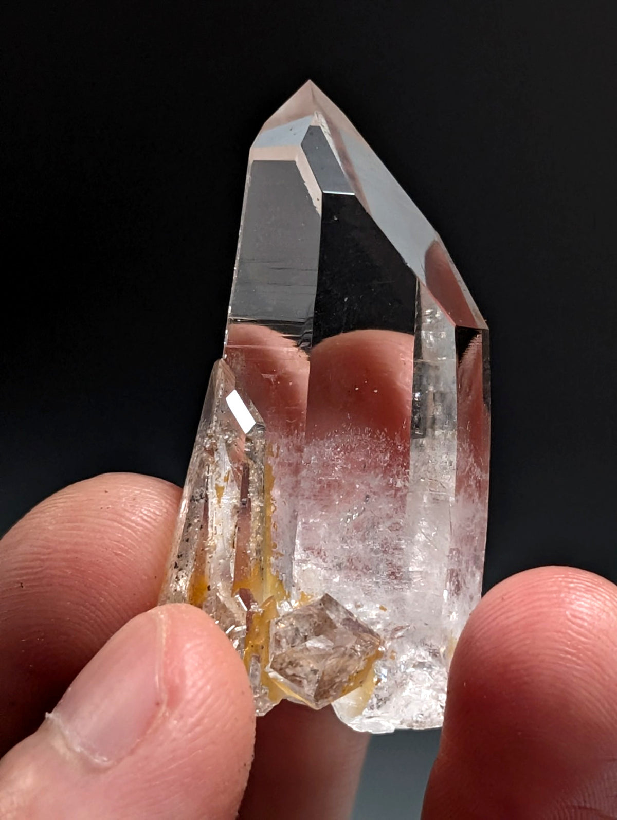 AAA Optical Quartz Crystal Point w/ rainbow, Garland County, Arkansas, USA
