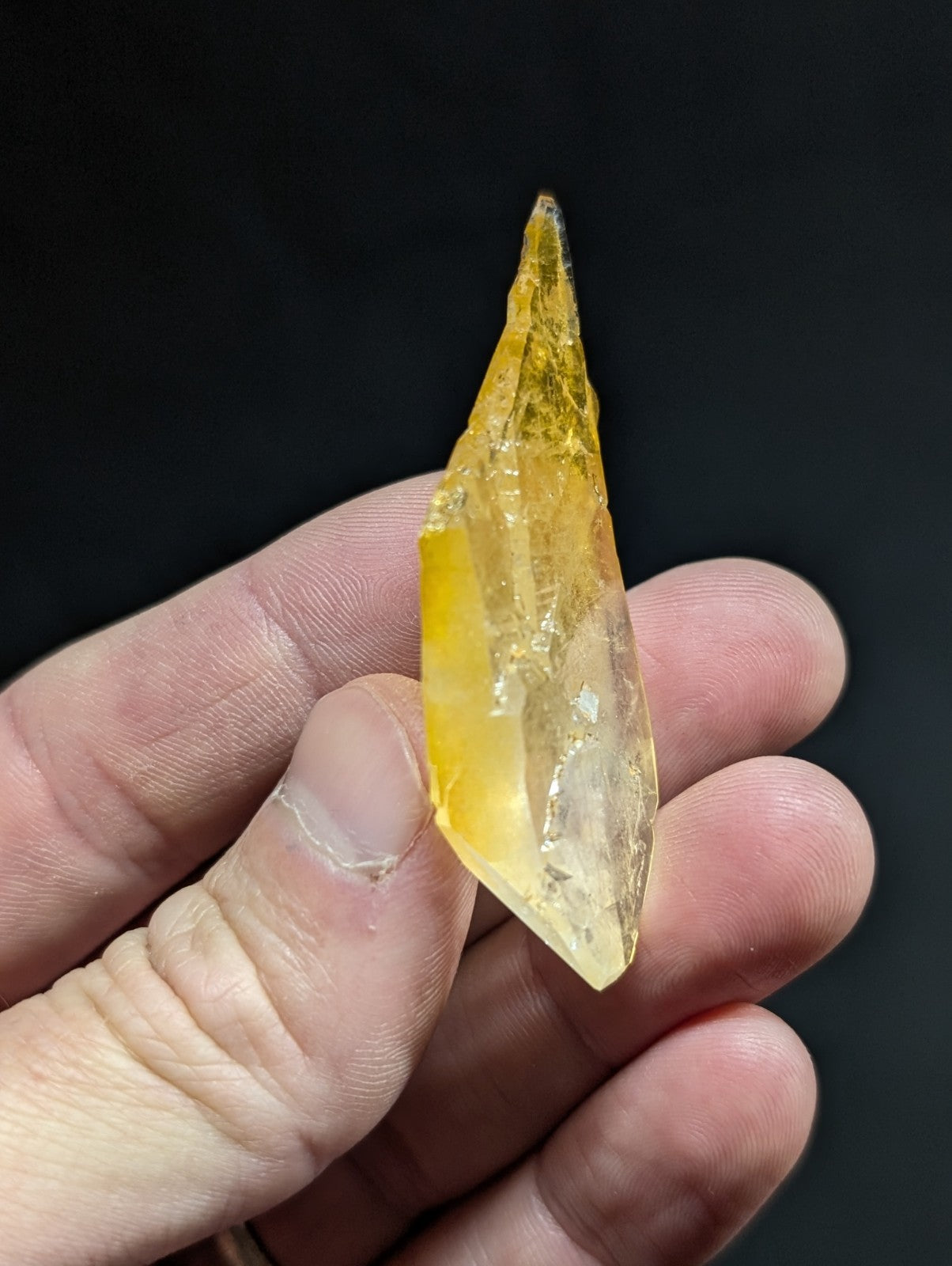 A+++ Rainbow Sheet Quartz Crystal Point, Old Stock, Garland County, Arkansas