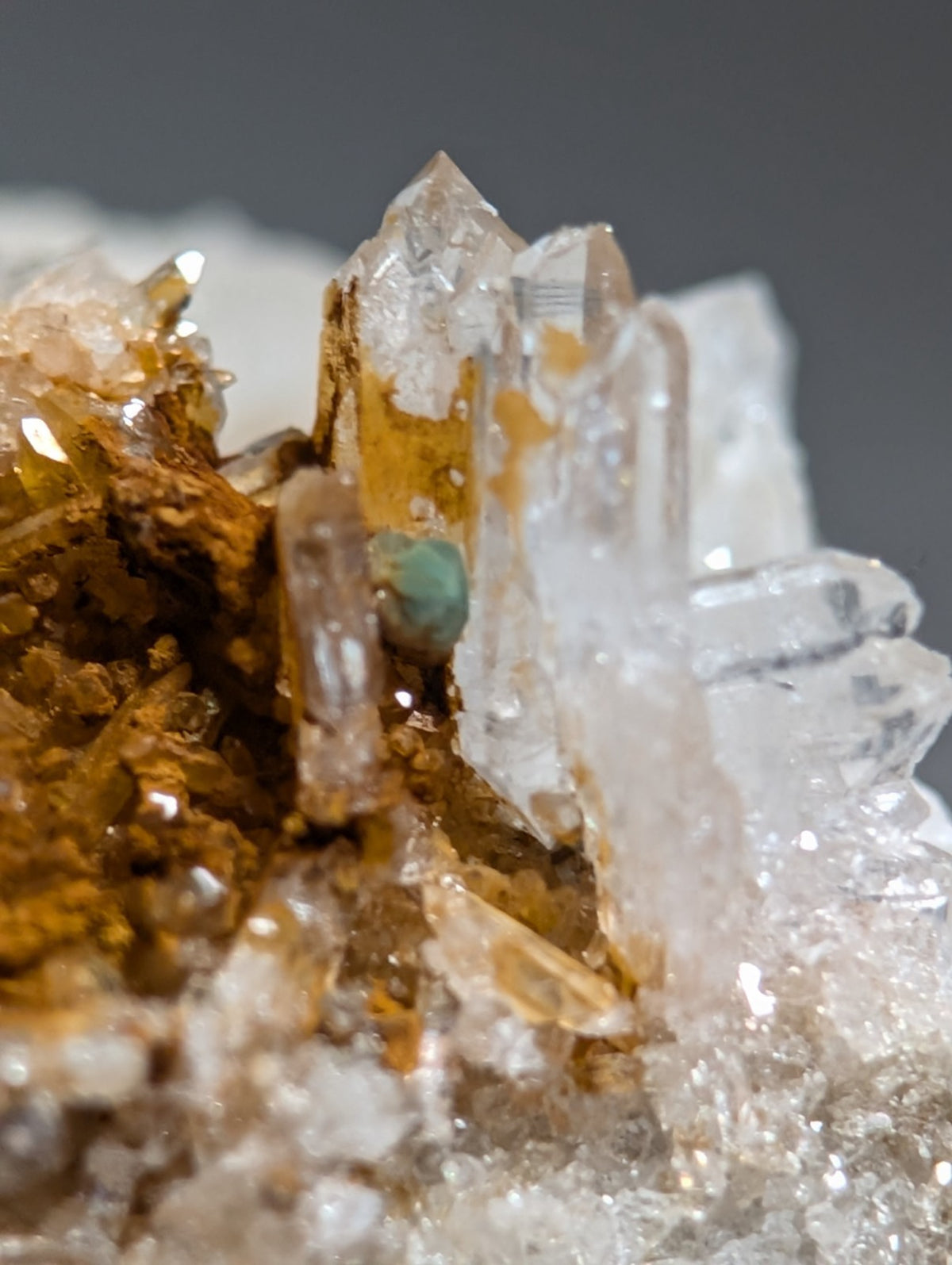 Blue-Green Cookeite on Solution Quartz, Saline County, Arkansas, Old Stock