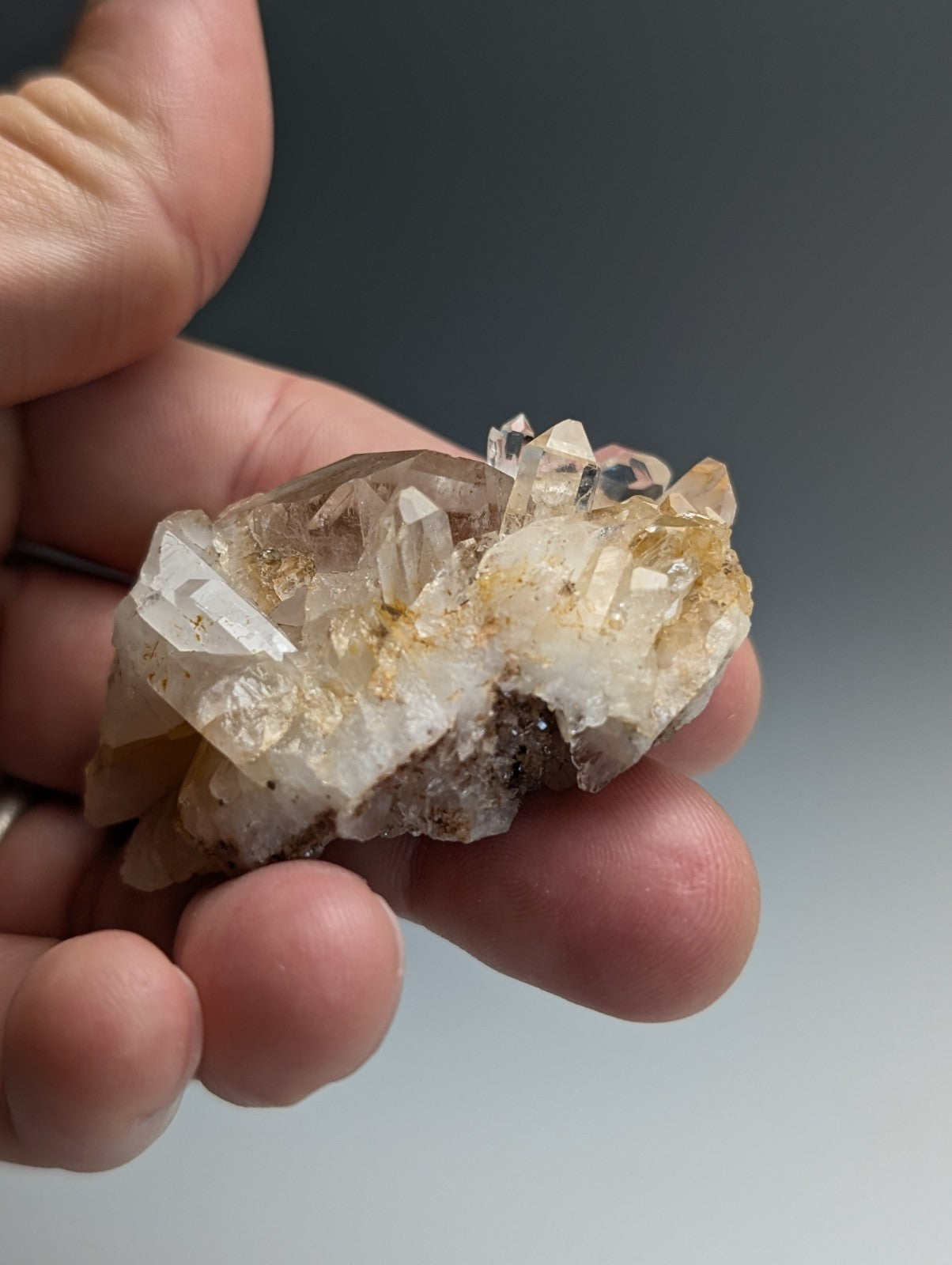Amazing Quartz Crystal Cluster w/ clay inclusions, Montgomery County, Arkansas