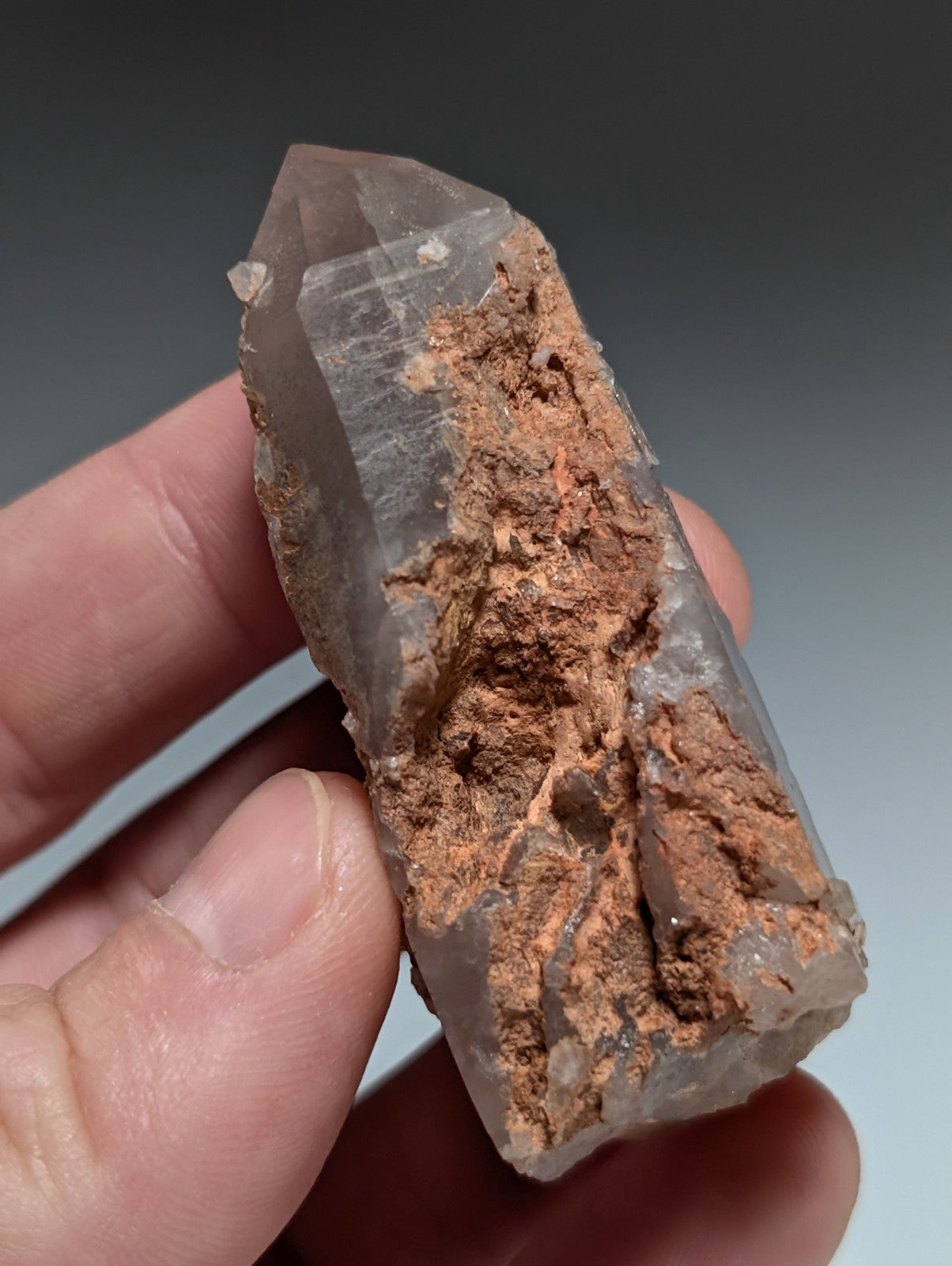 Smoky Growth Interference Quartz Crystal Point, Montgomery County, Arkansas