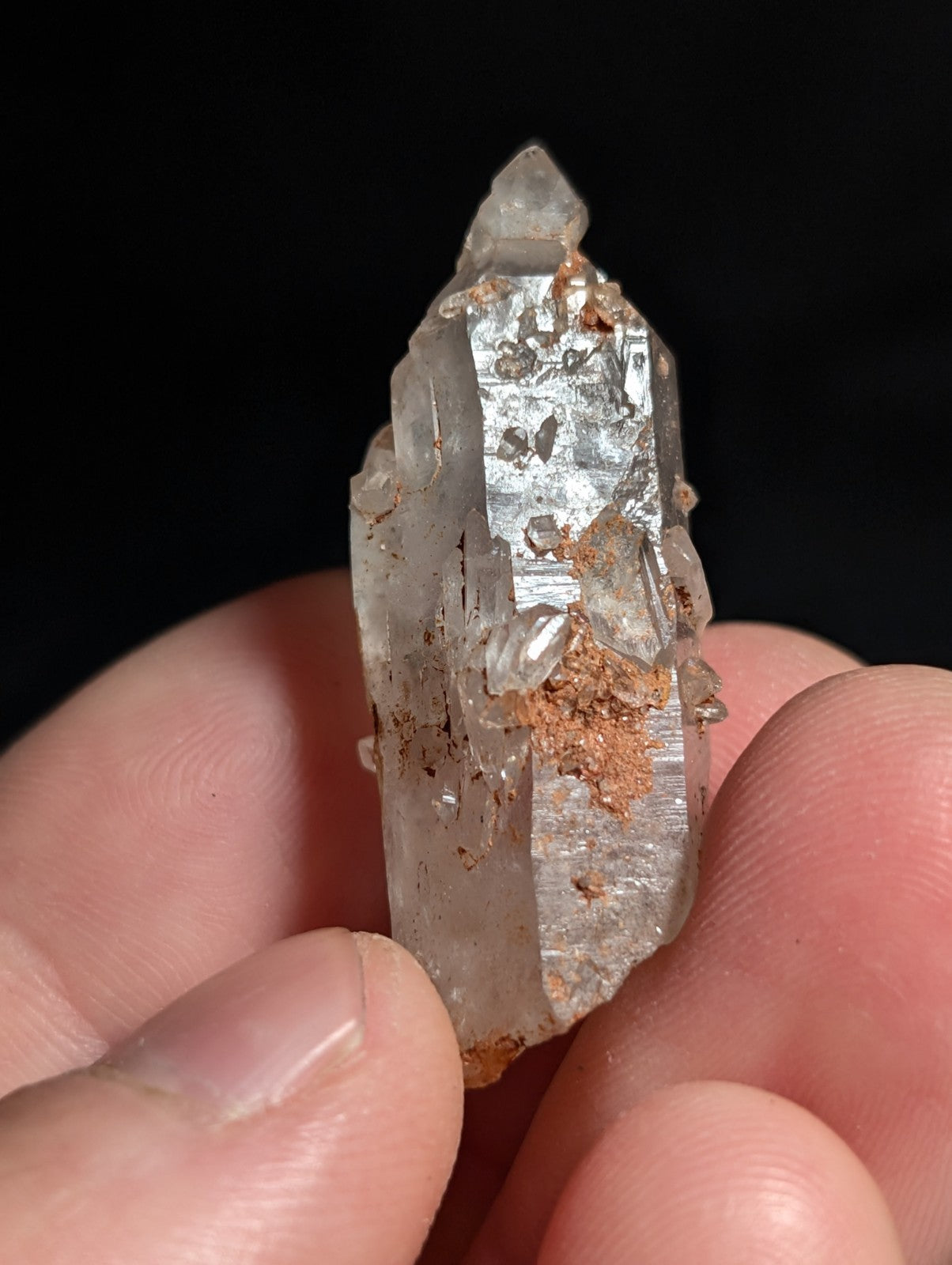 Unique Quartz Crystal with Nacrite Inclusions, Montgomery County, Arkansas, USA