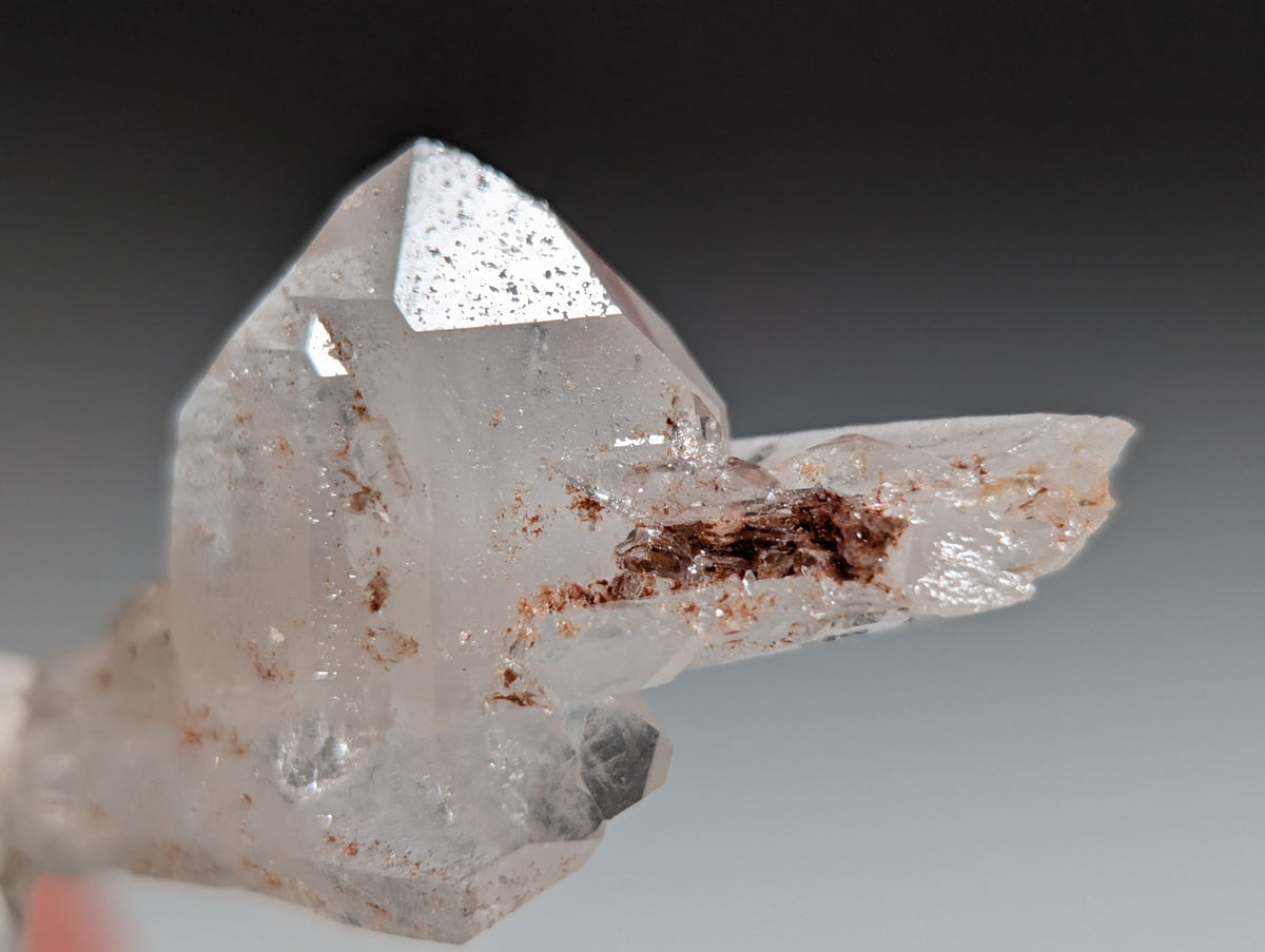 Faden Quartz, w/ Unique Growth, Montgomery County, Arkansas, + wood base