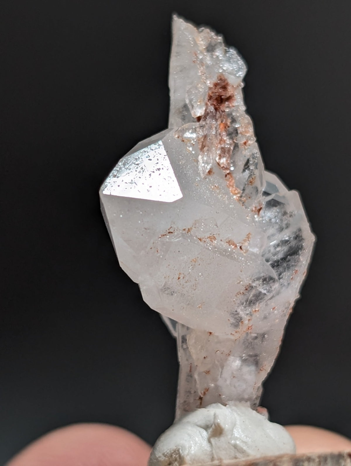 Faden Quartz, w/ Unique Growth, Montgomery County, Arkansas, + wood base