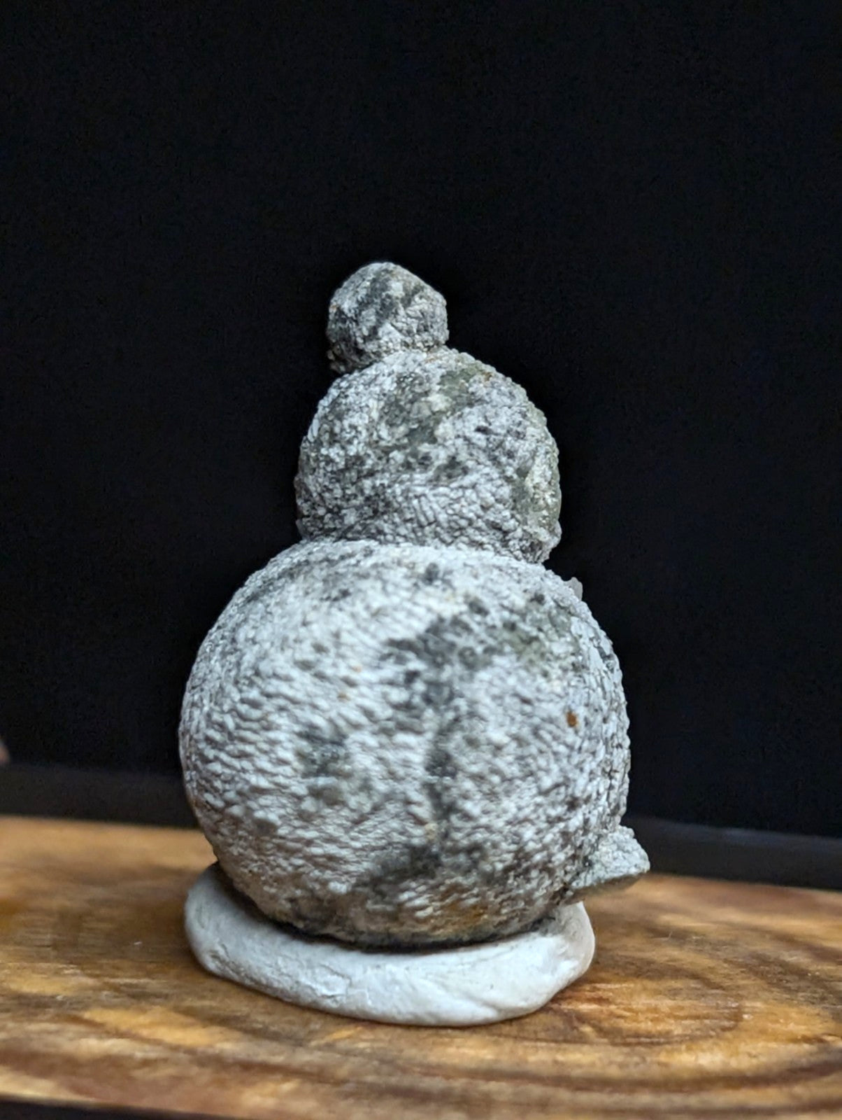Wavellite "Snowman" w/ wood mount + photo case - Montgomery County, Arkansas