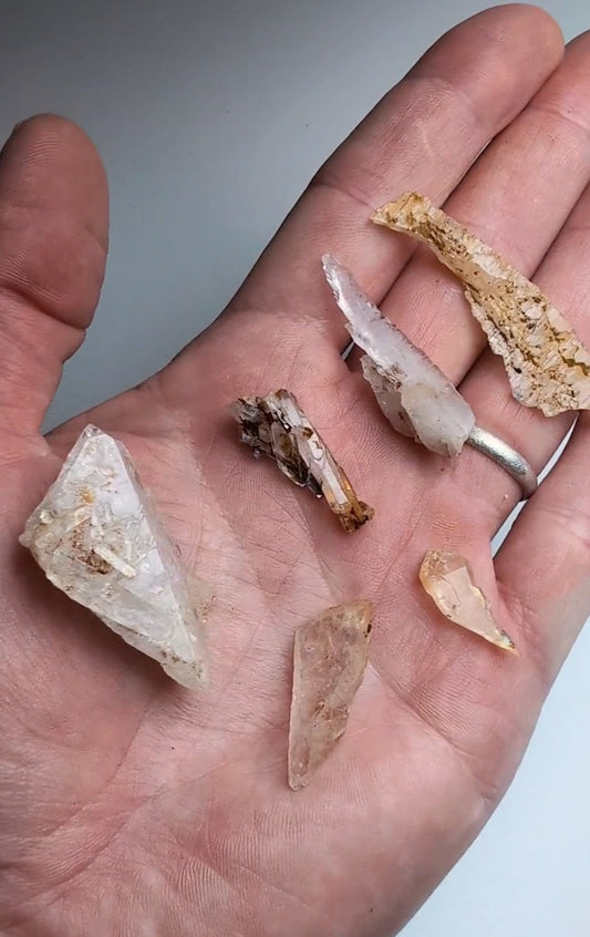 Set of 6 Arkansas Quartz Crystals, Garland County, Unique & OOAK