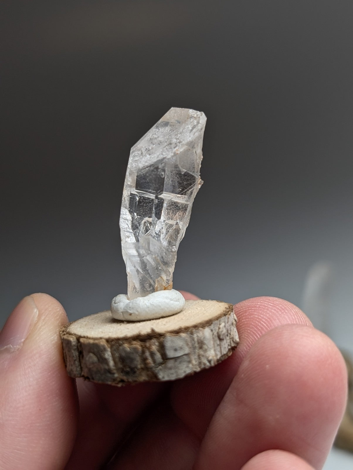 Set of 3 Unique Quartz, Old Stock, Montgomery County, Arkansas, w/ wood bases