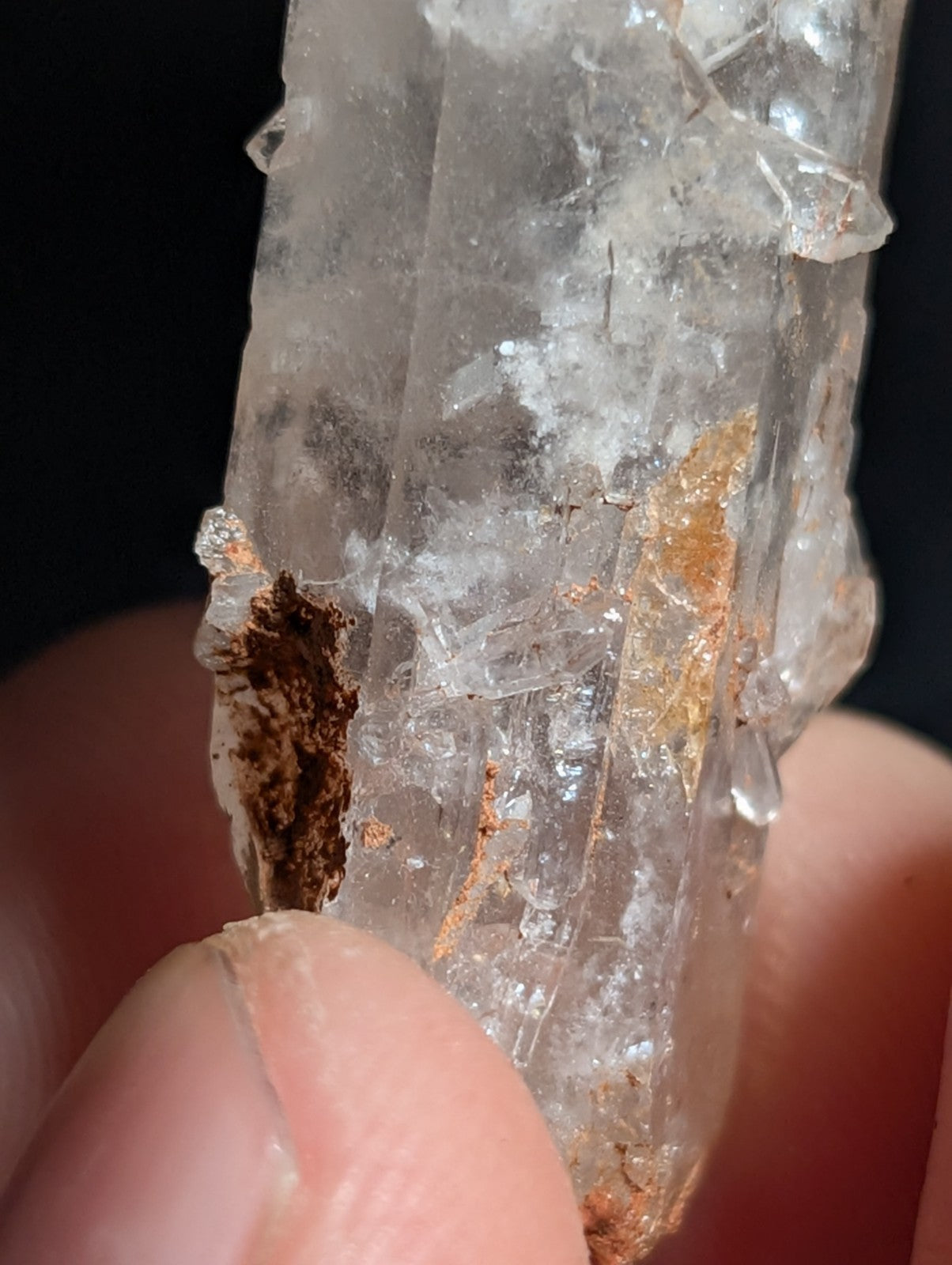 Unique Quartz Crystal with Nacrite Inclusions, Montgomery County, Arkansas, USA