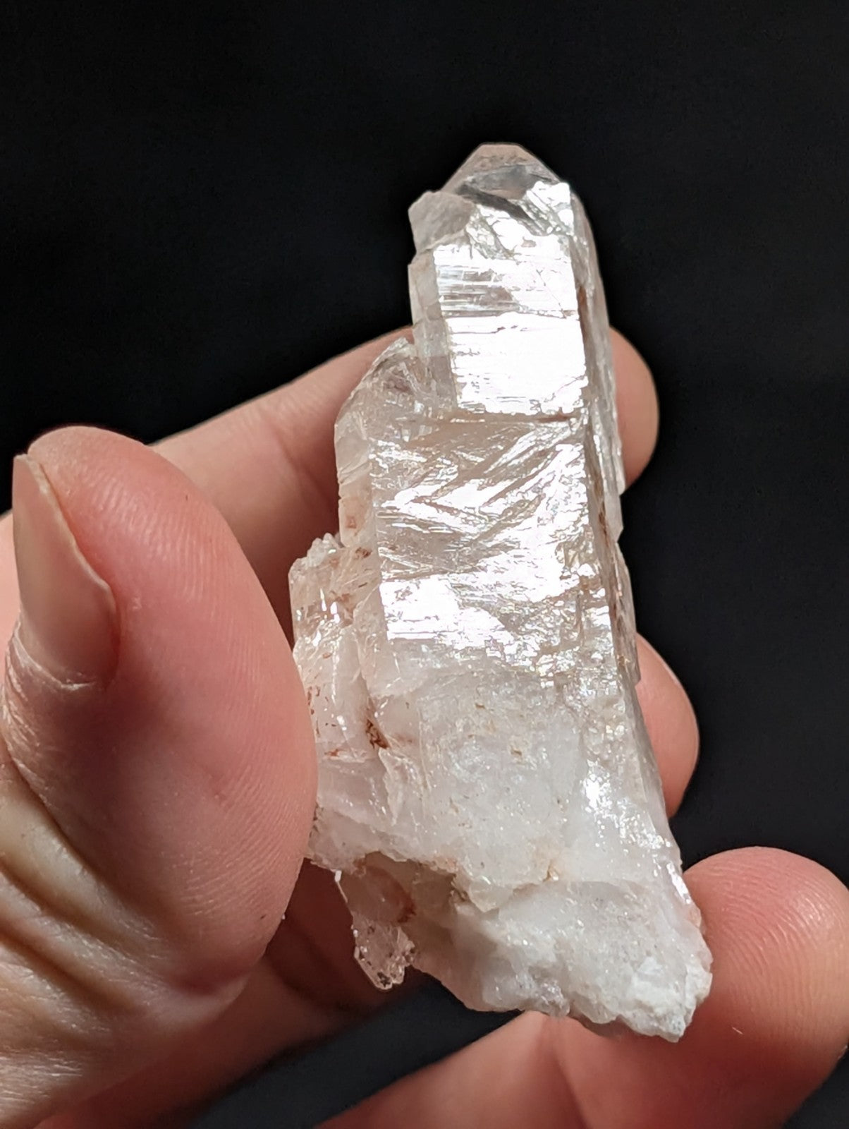 Growth Interference Quartz Crystal Point, Old Stock, Montgomery County, Arkansas
