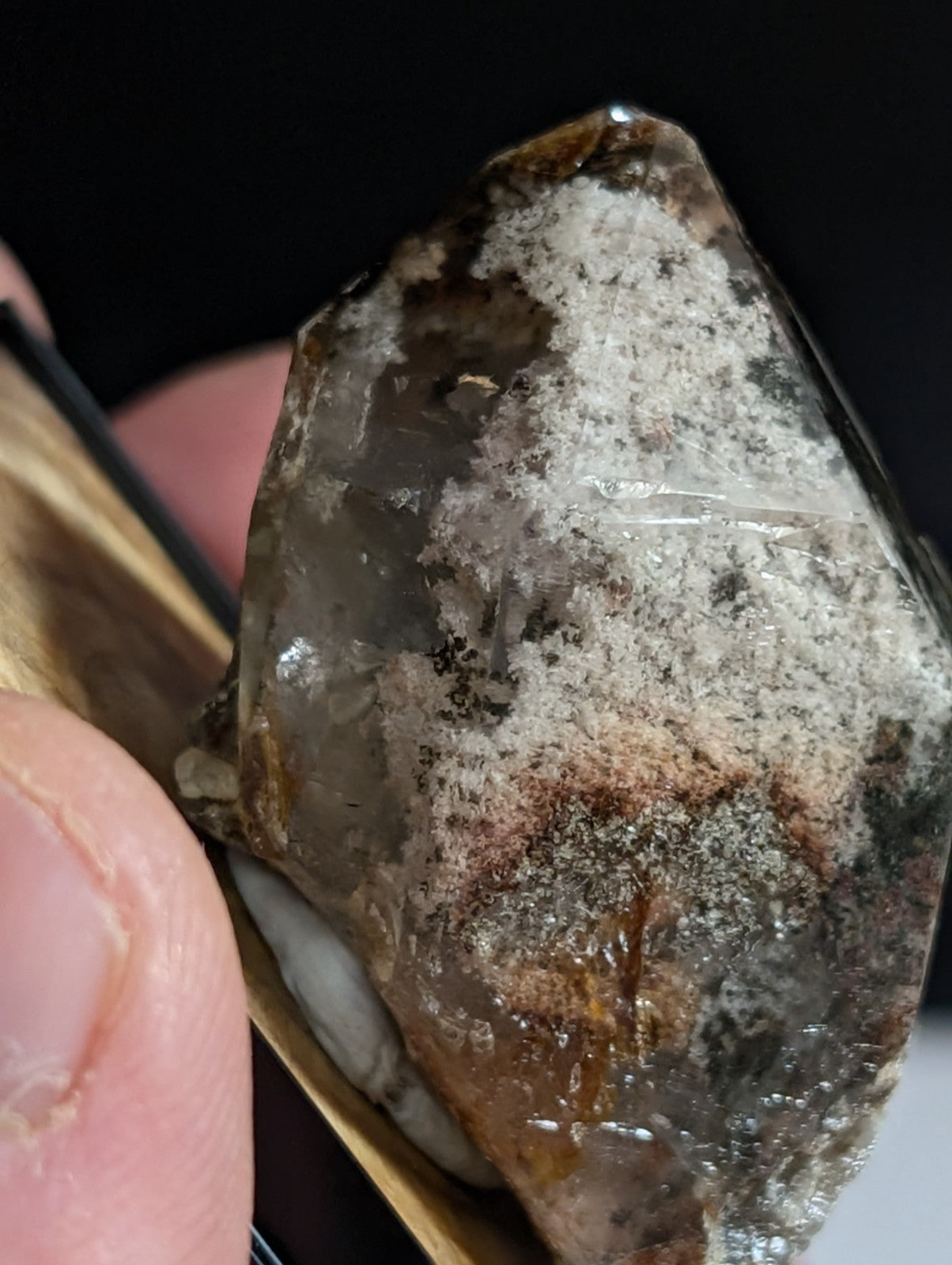 UNIQUE Phantom Quartz, w/ wood mount + photo case  - Garland County, Arkansas
