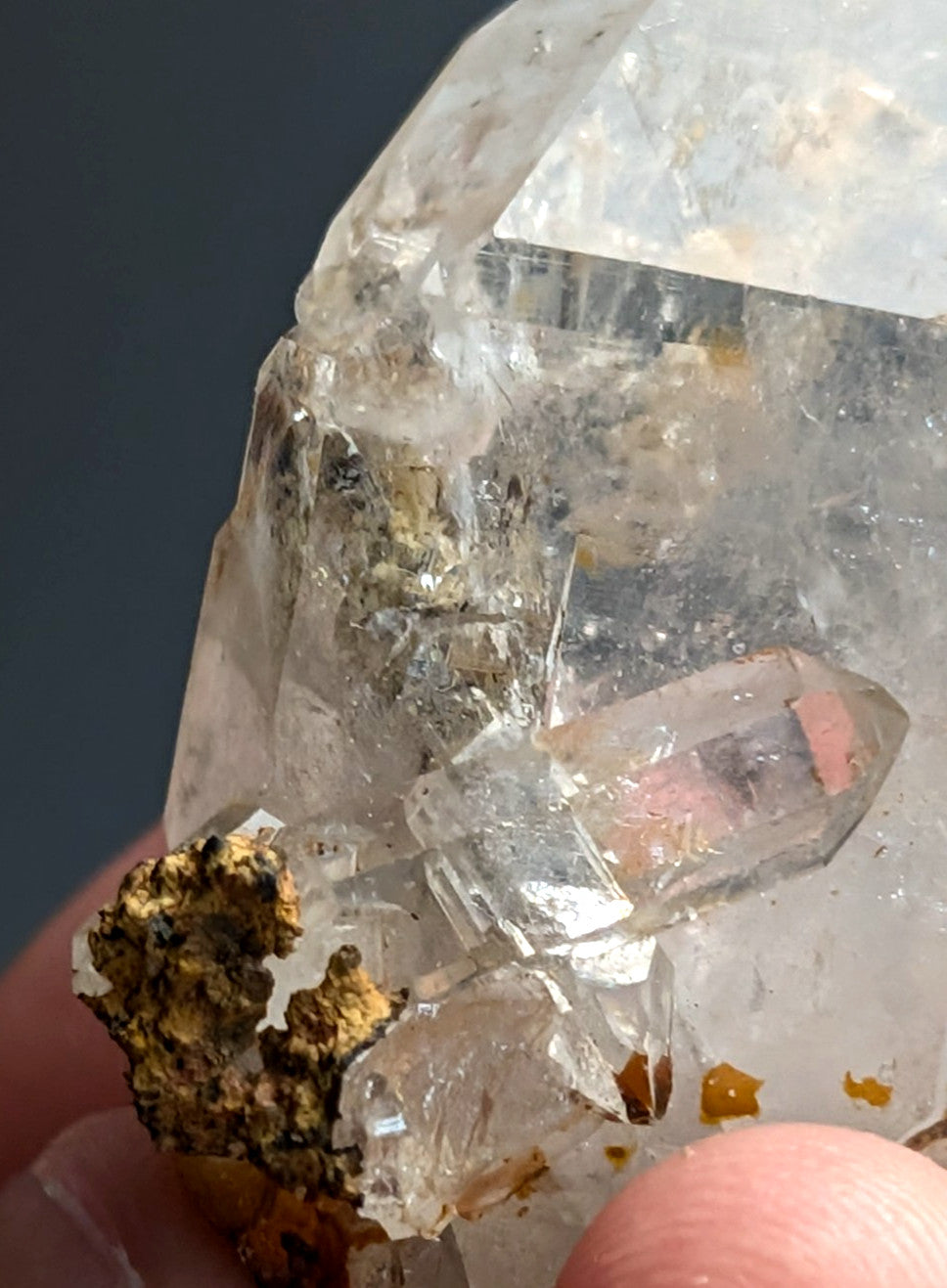 Unique Quartz Crystal with Nacrite Inclusions, Montgomery County, Arkansas, USA