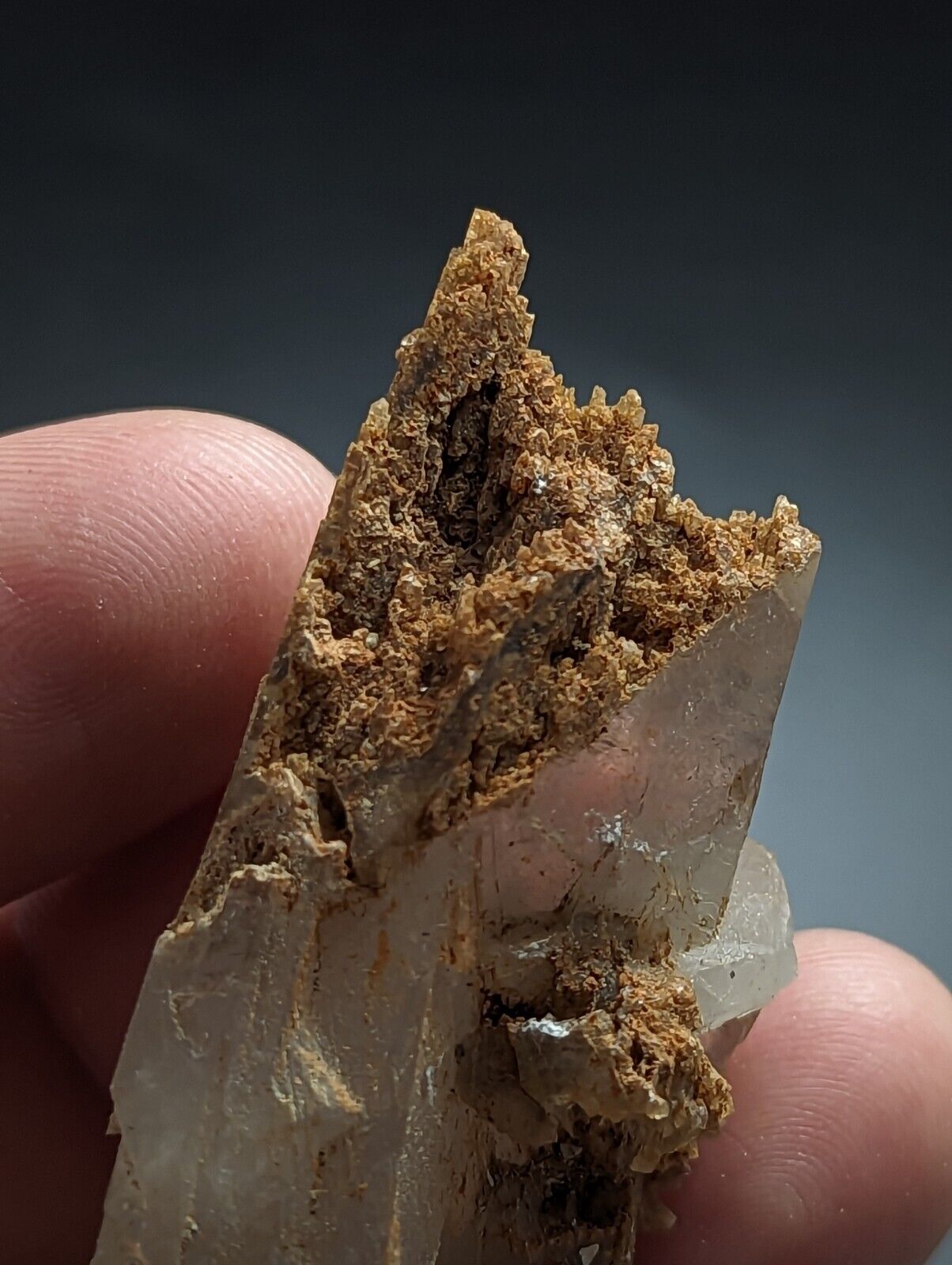 Unique Sand-included Quartz Crystal w/ etchings, Garland County, Arkansas