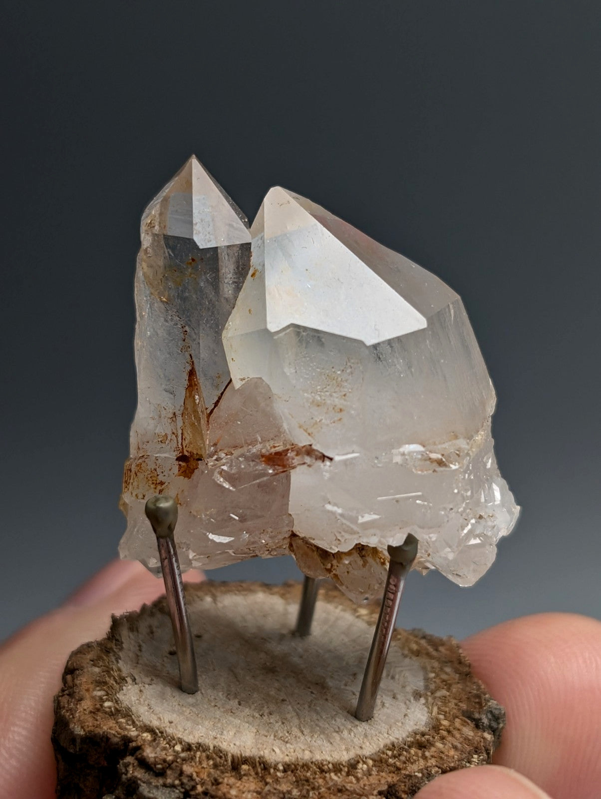 Unique Quartz Crystal Cluster, Old Stock, Montgomery County, Arkansas, w/display