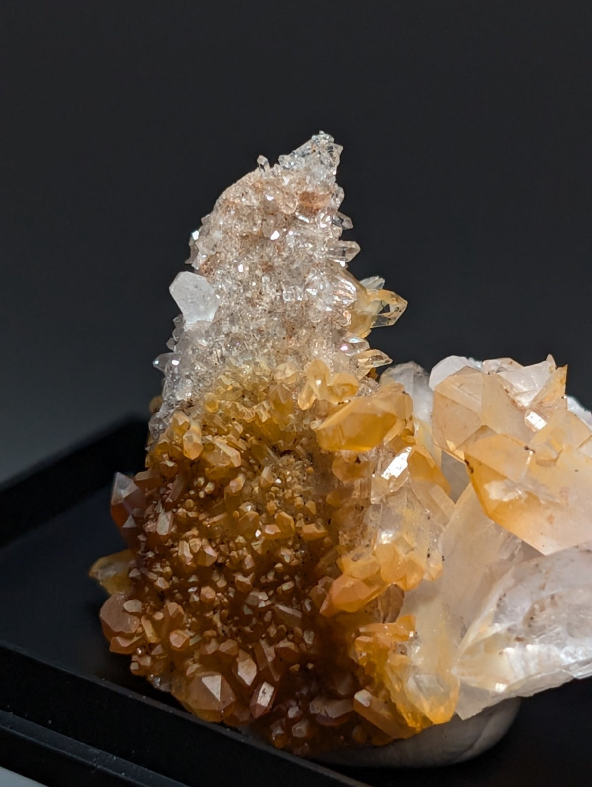 Pyramid Quartz Crystal Cluster, w/ photo case/mount, Montgomery County, Arkansas