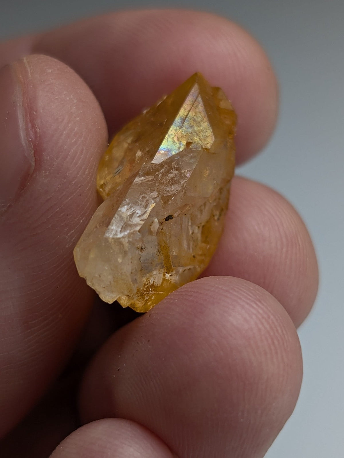 Set of 4 Arkansas Quartz Crystals w/ Natural Iridescence, Unique & OOAK, A+