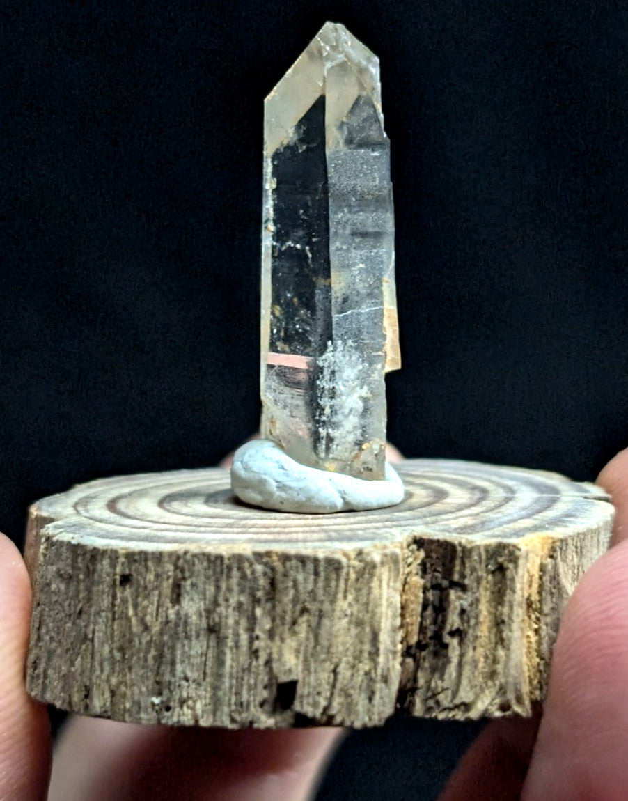 Phantom Quartz Crystal Point, Old Stock, Montgomery County, Arkansas, w/ base