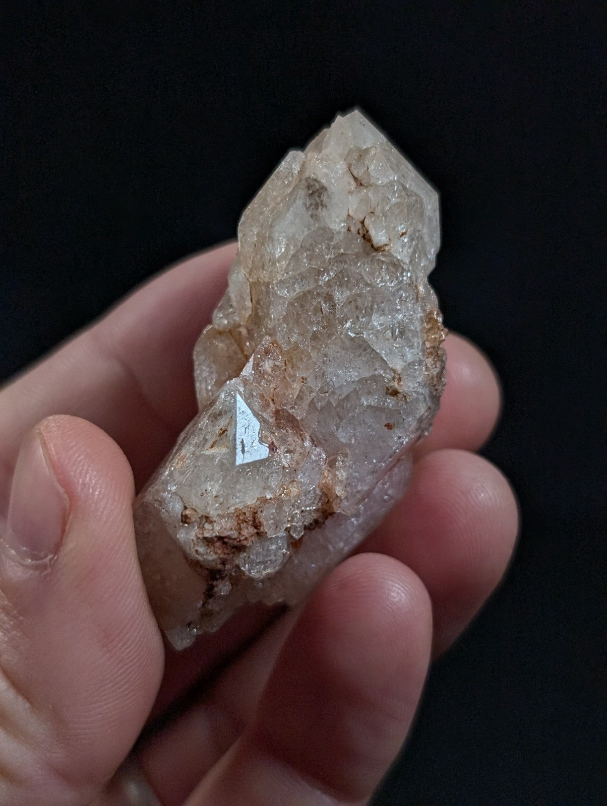 Crackle Quartz Crystal Point, Double Terminated, Montgomery County, Arkansas