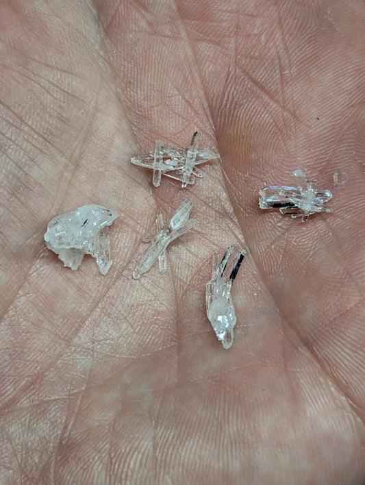 Amazing Set of 5 Jeffrey Quarry Solution Quartz Crystals, Old Stock, Arkansas