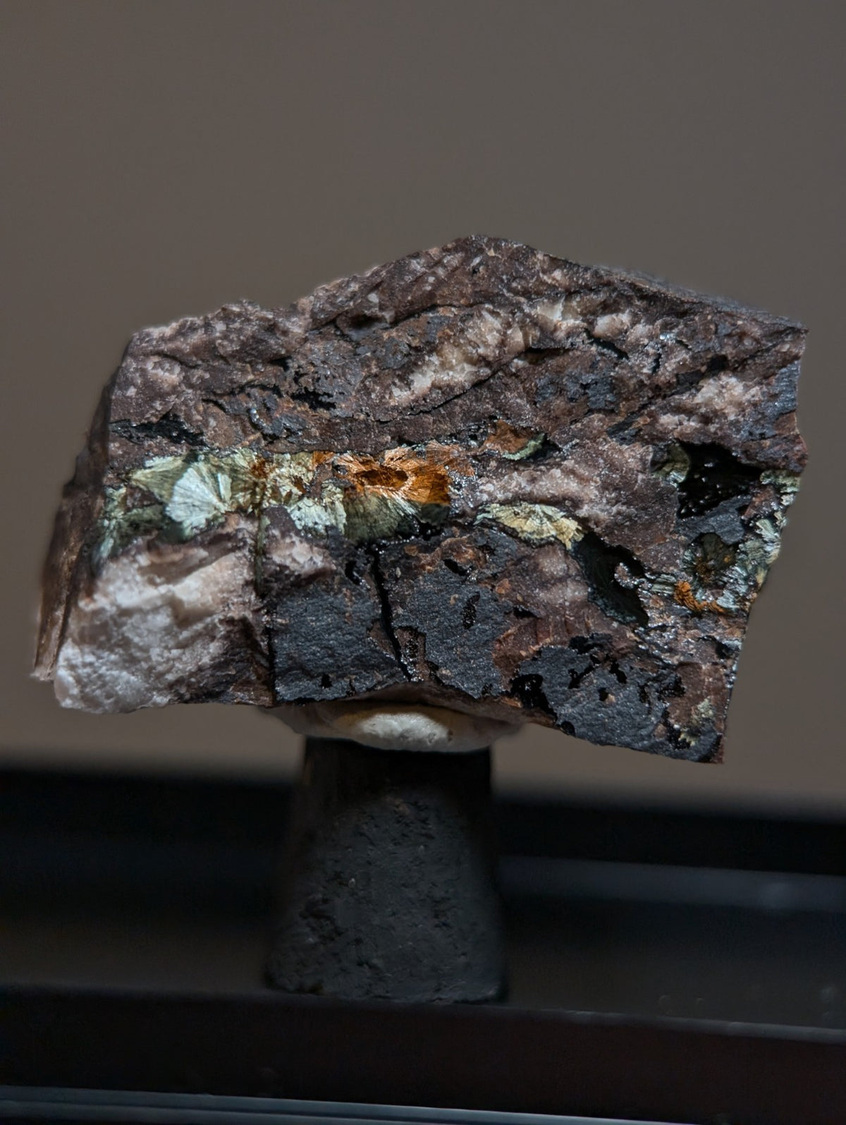 Rare Kidwellite on Novaculite - Coon Creek, Polk County, Arkansas, w/ photo case