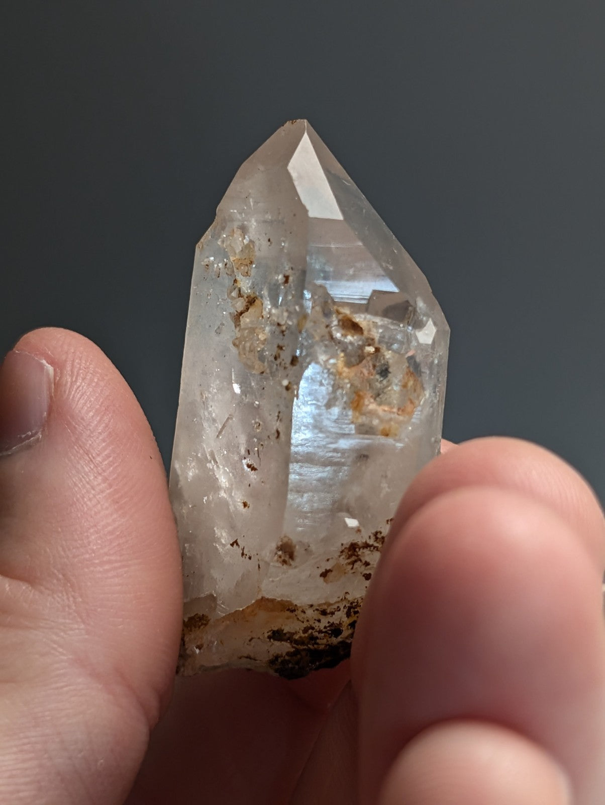 Unique Quartz Crystal with Nacrite Inclusions, Montgomery County, Arkansas, USA