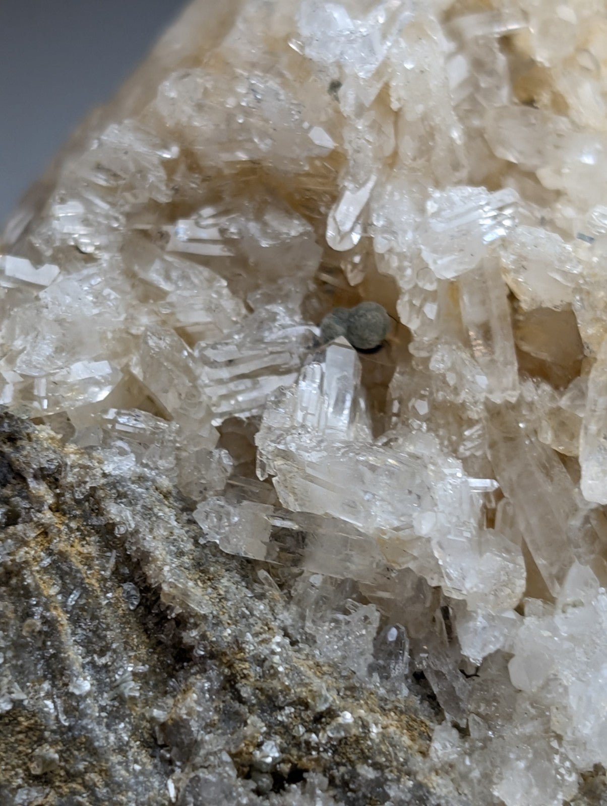 Blue-Green Cookeite on Quartz, Saline County, Arkansas, Old Stock, UV Reactive