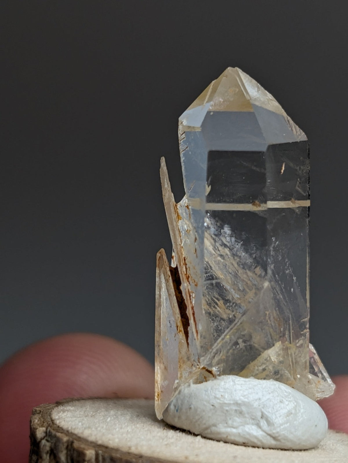 VERY Unique Quartz Point, Old Stock, Montgomery County, Arkansas, w/ wood base