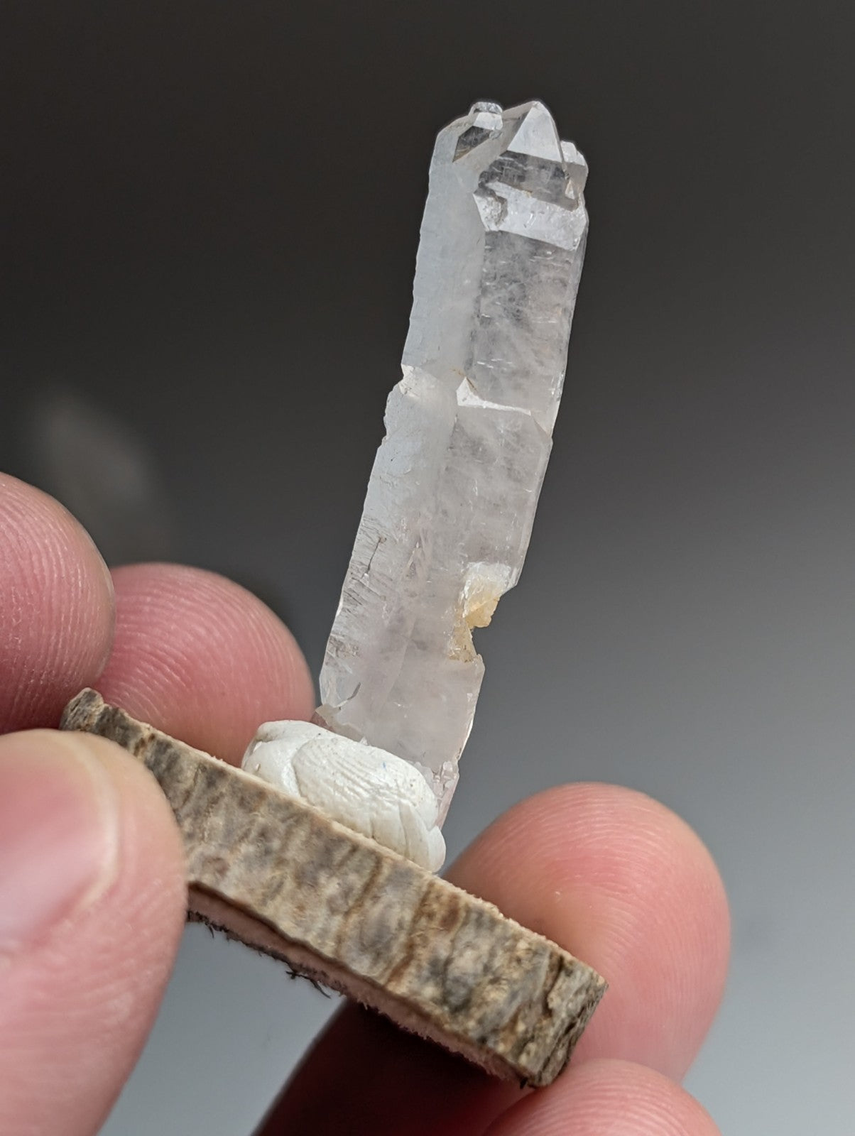 Set of 3 Unique Quartz, Old Stock, Montgomery County, Arkansas, w/ wood bases