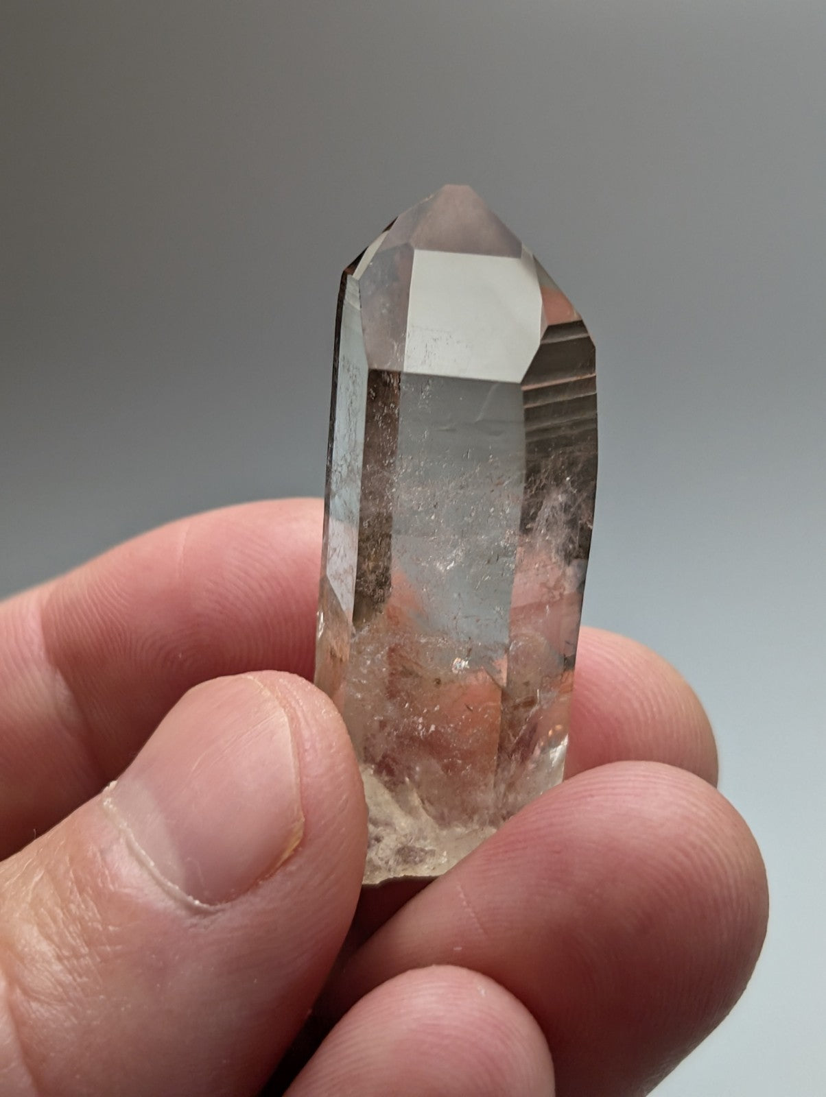 A+++ natural clear quartz crystal point with pointed top and faceted sides from Garland County Arkansas USA rare