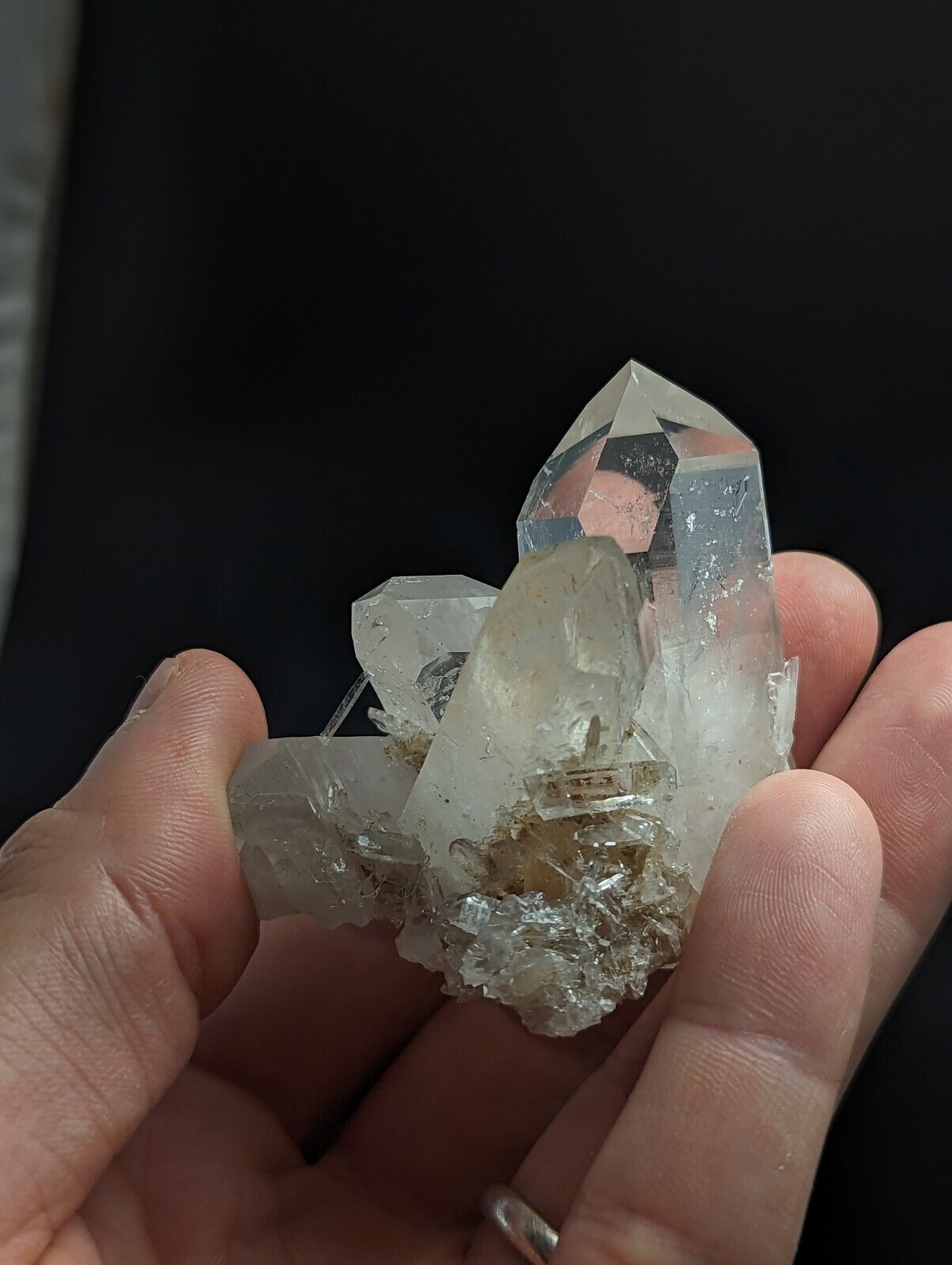 A + Quartz Crystal Cluster Old Stock Garland co. Arkansas w/ crystal bridge! - Collectibles:Rocks Fossils &
