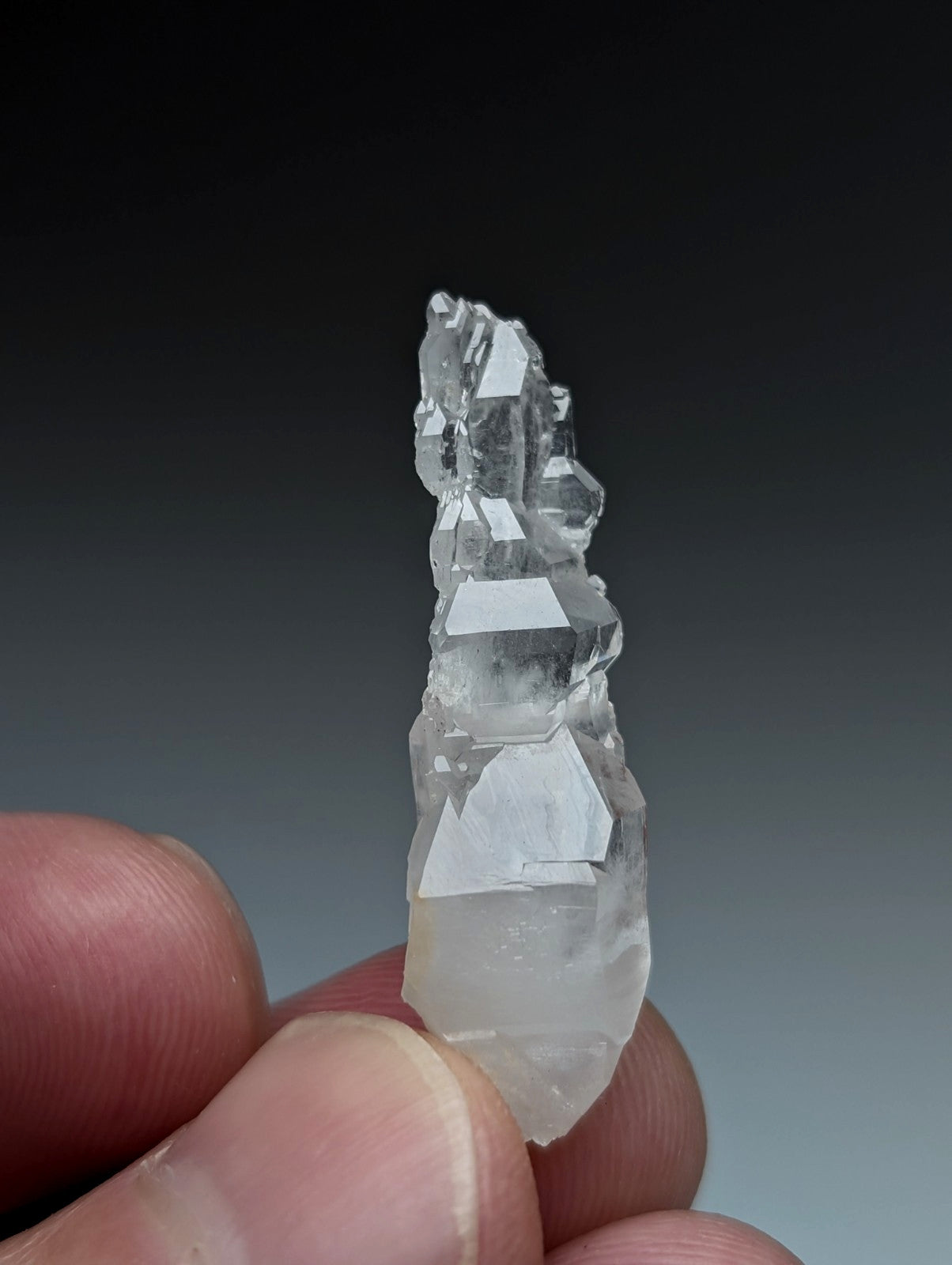 A+ unique clear quartz crystal cluster with sharp geometric facets and natural texture from garland county arkansas usa