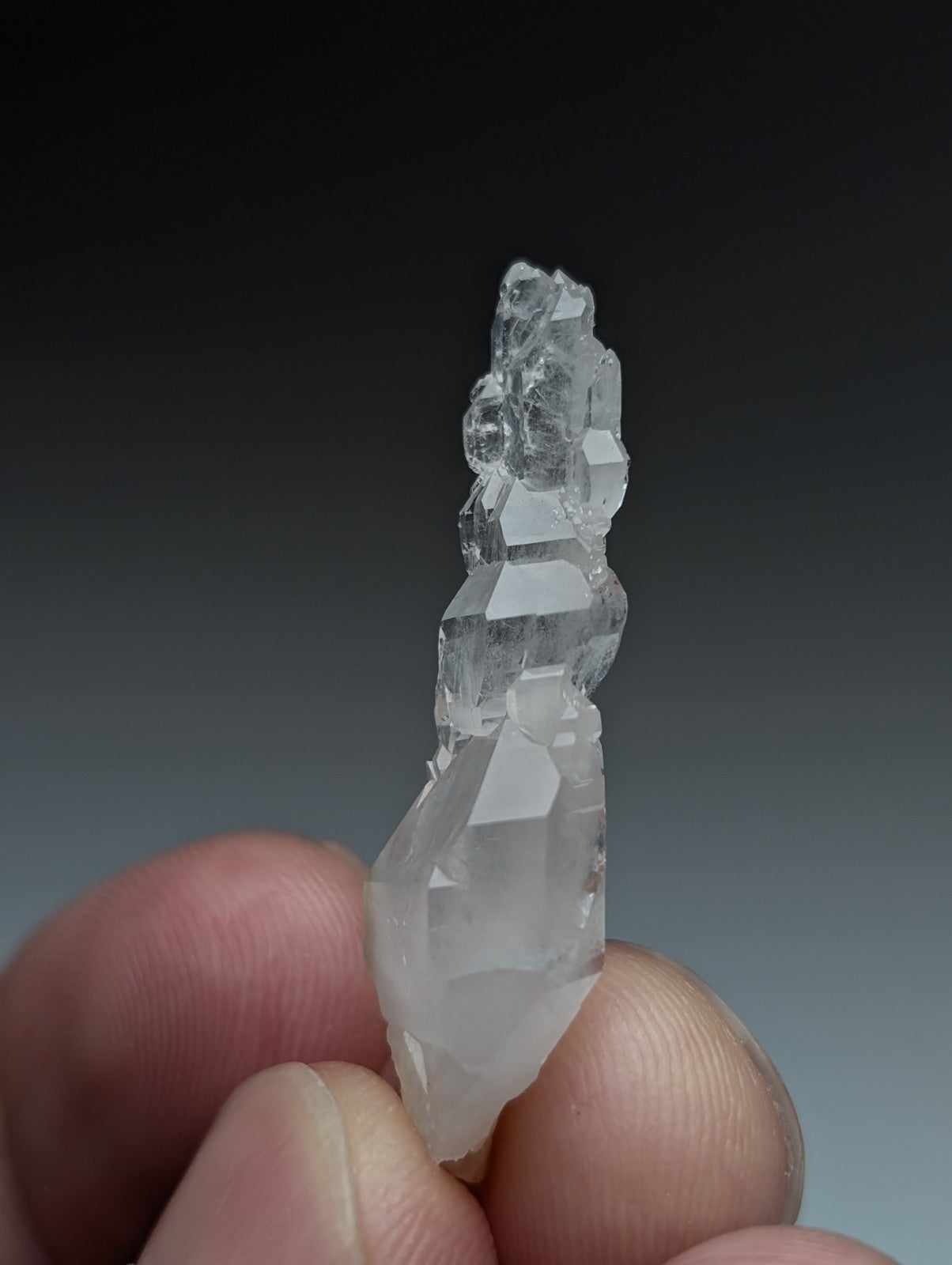A+ unique quartz crystal oddity with translucent clear cluster and jagged faceted points from garland county arkansas usa