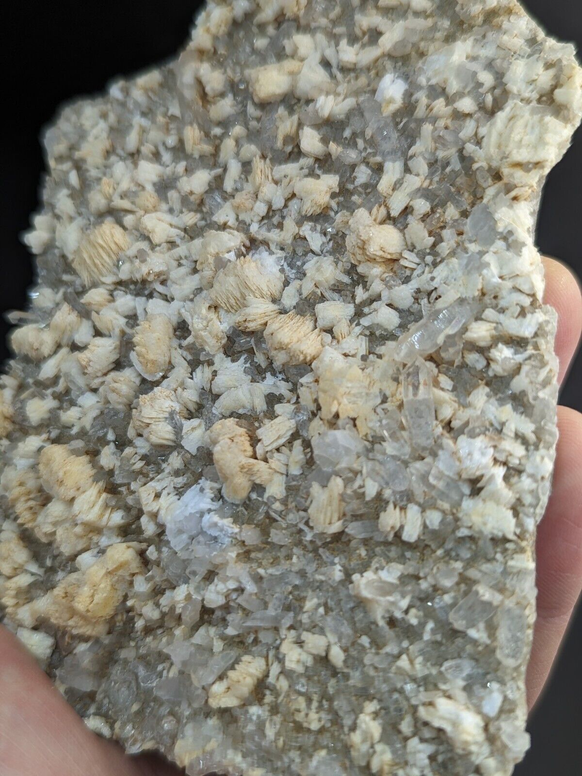 Adularia on Quartz Crystal Cluster Montgomery County Arkansas Unique! - Collectibles:Rocks Fossils & Minerals:Crystals