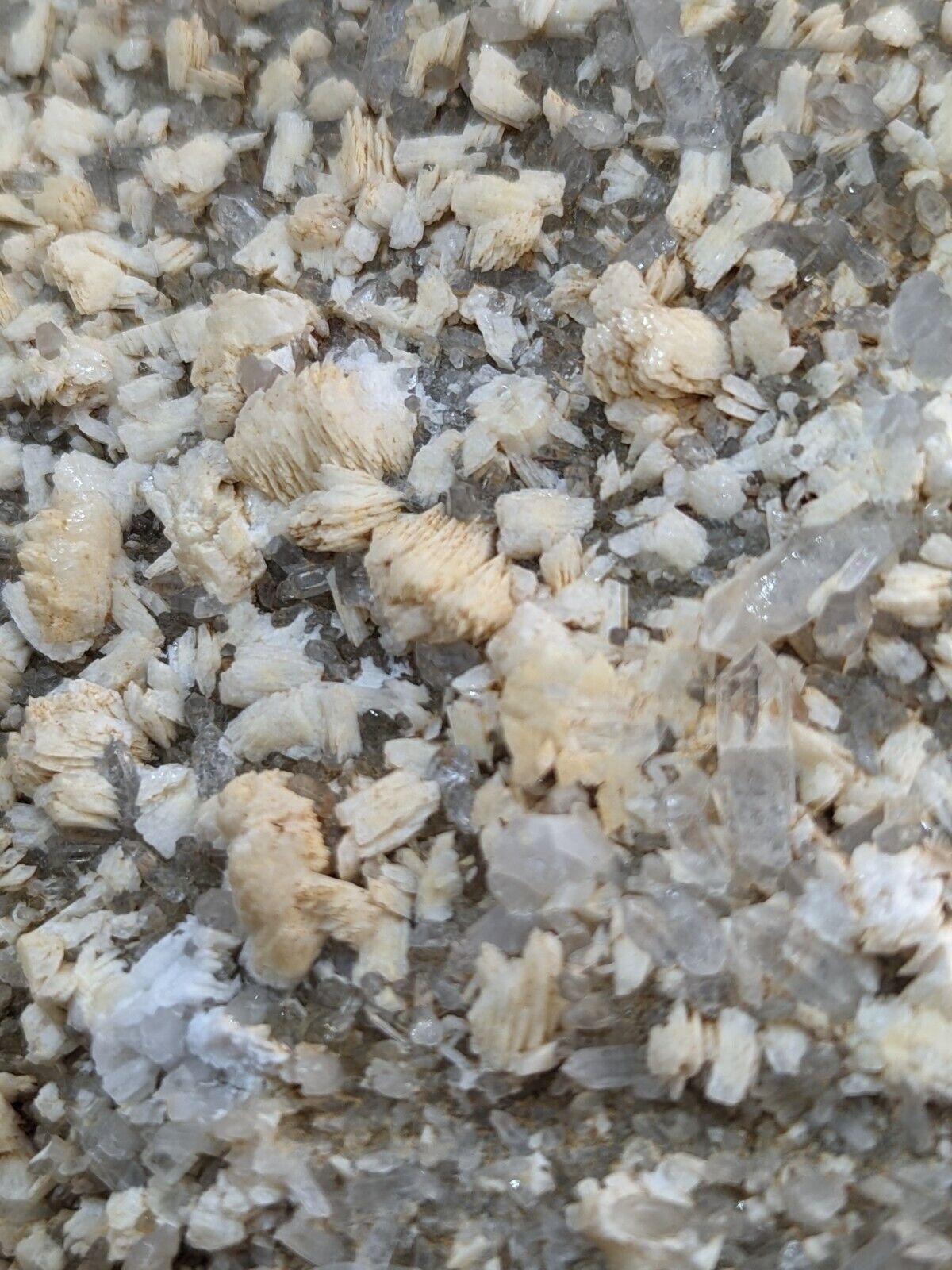 Adularia on Quartz Crystal Cluster Montgomery County Arkansas Unique! - Collectibles:Rocks Fossils & Minerals:Crystals